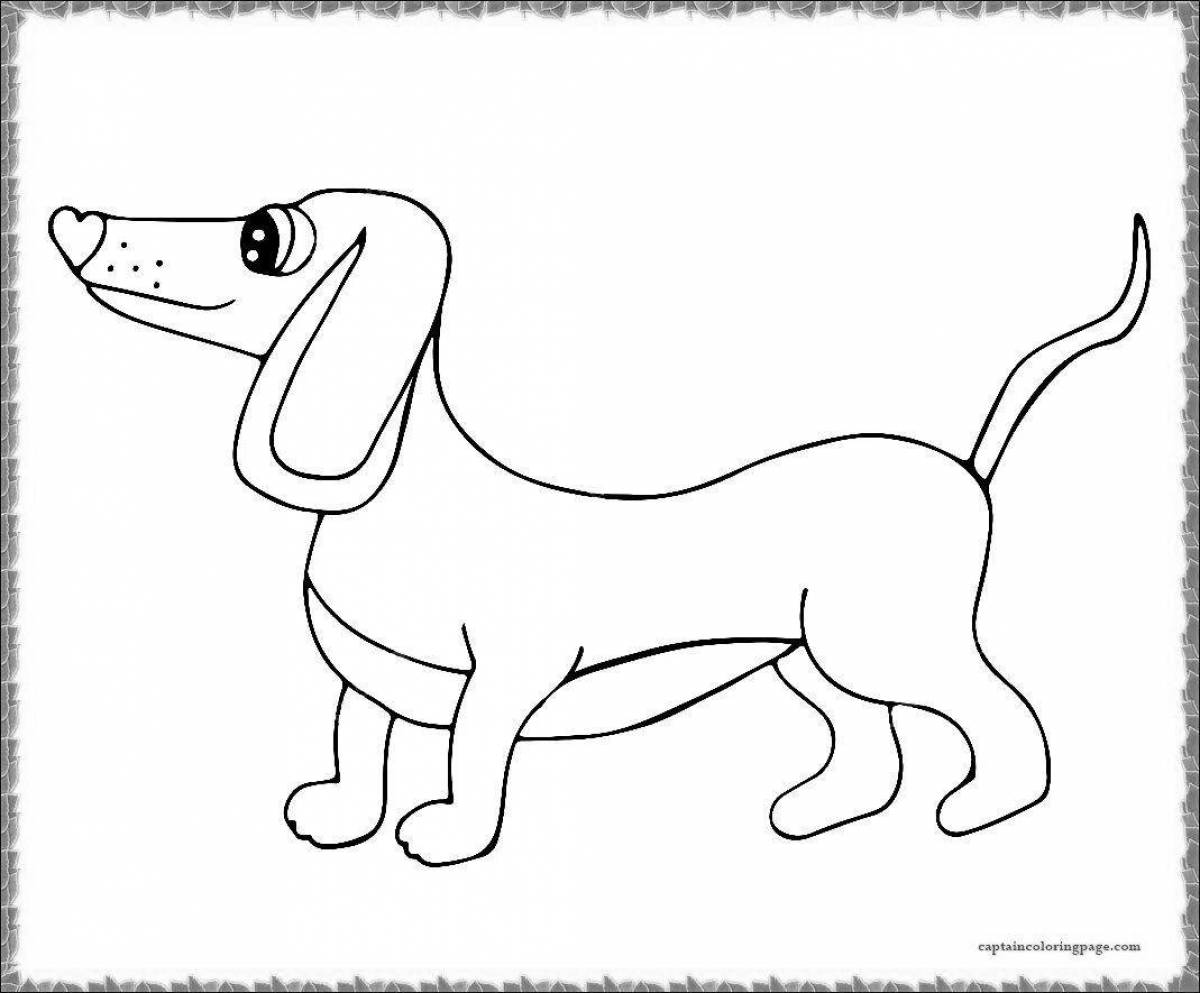 Coloring page energetic dachshund