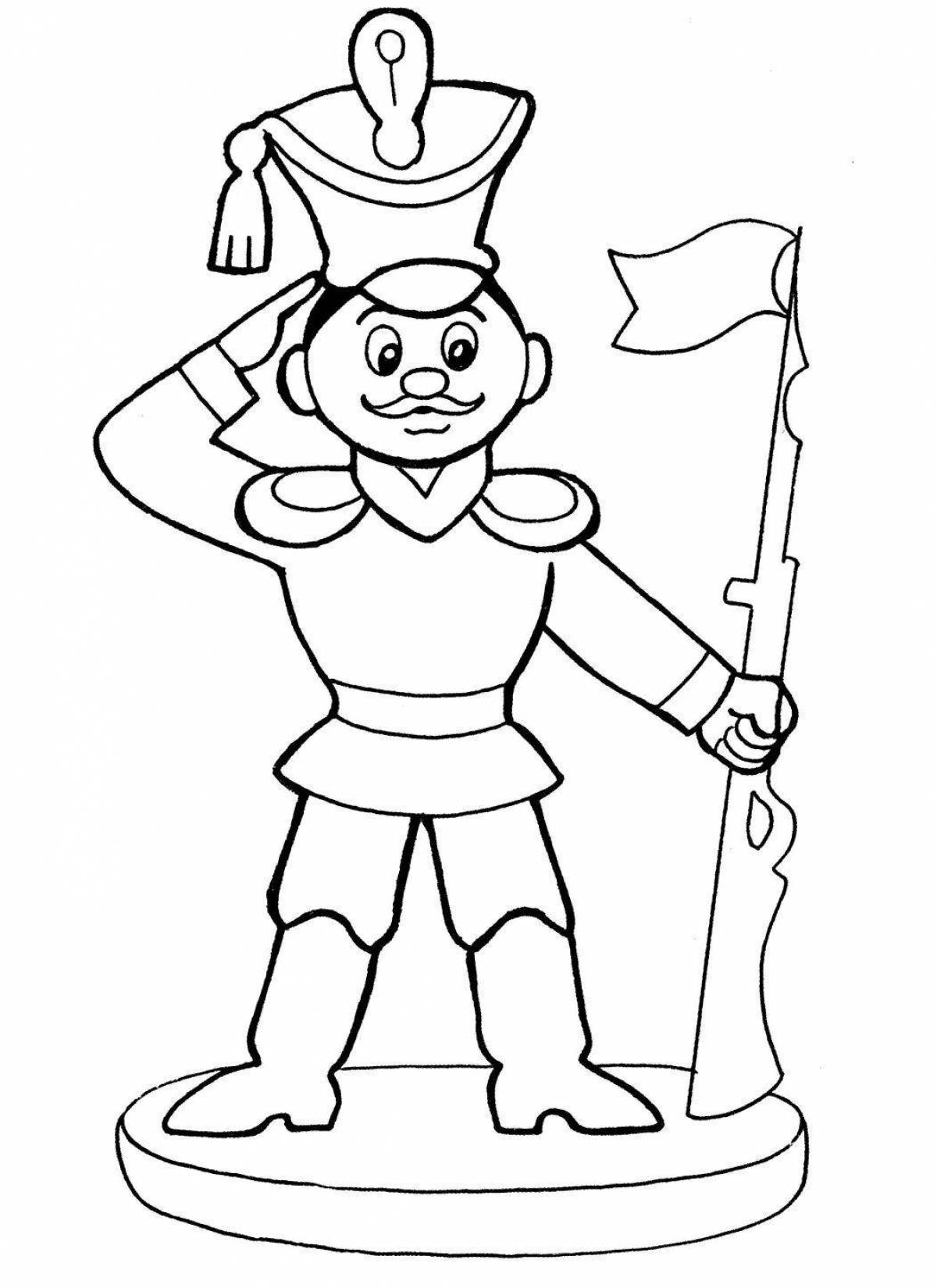 Coloring merry tin soldier
