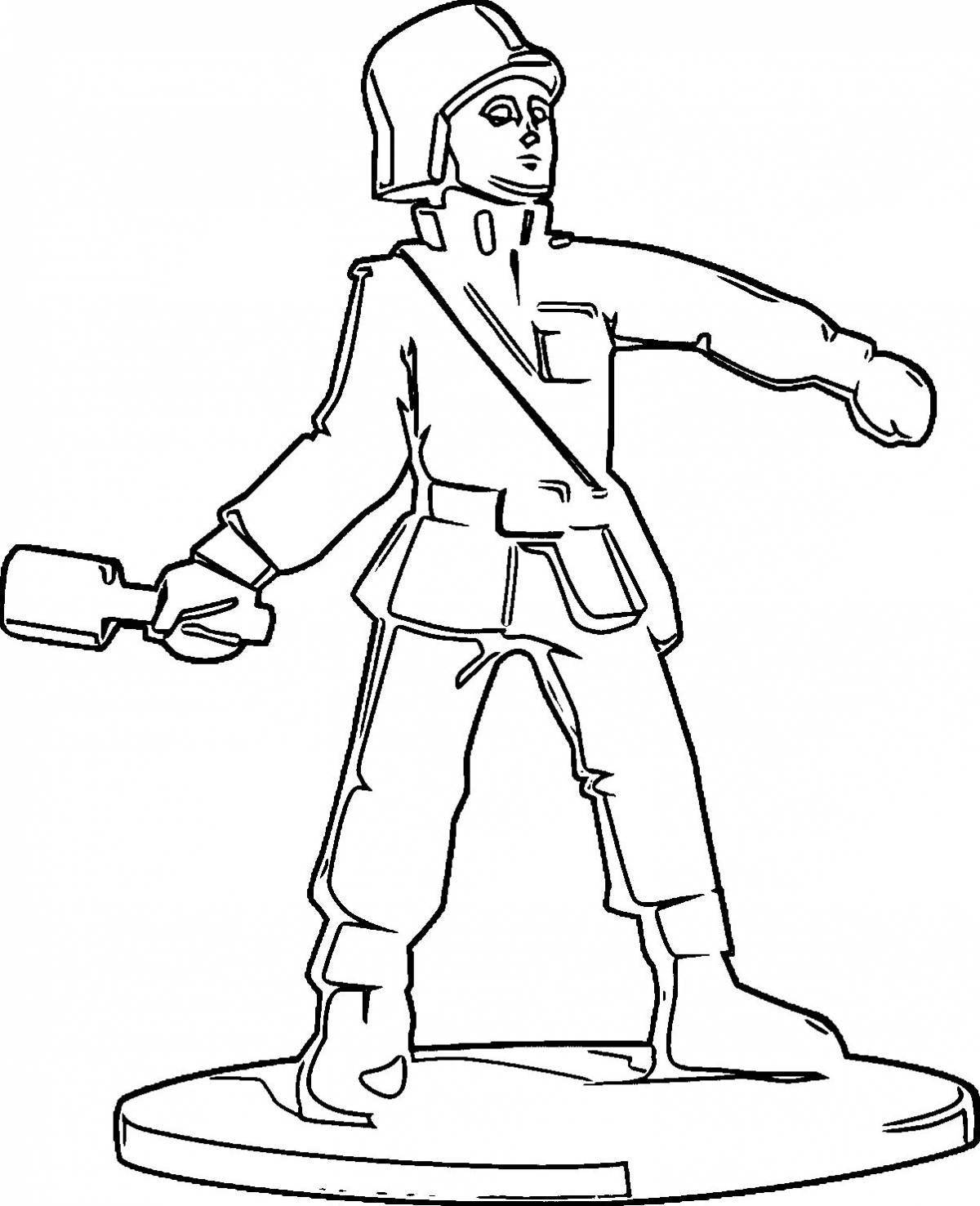 Coloring page charming tin soldier