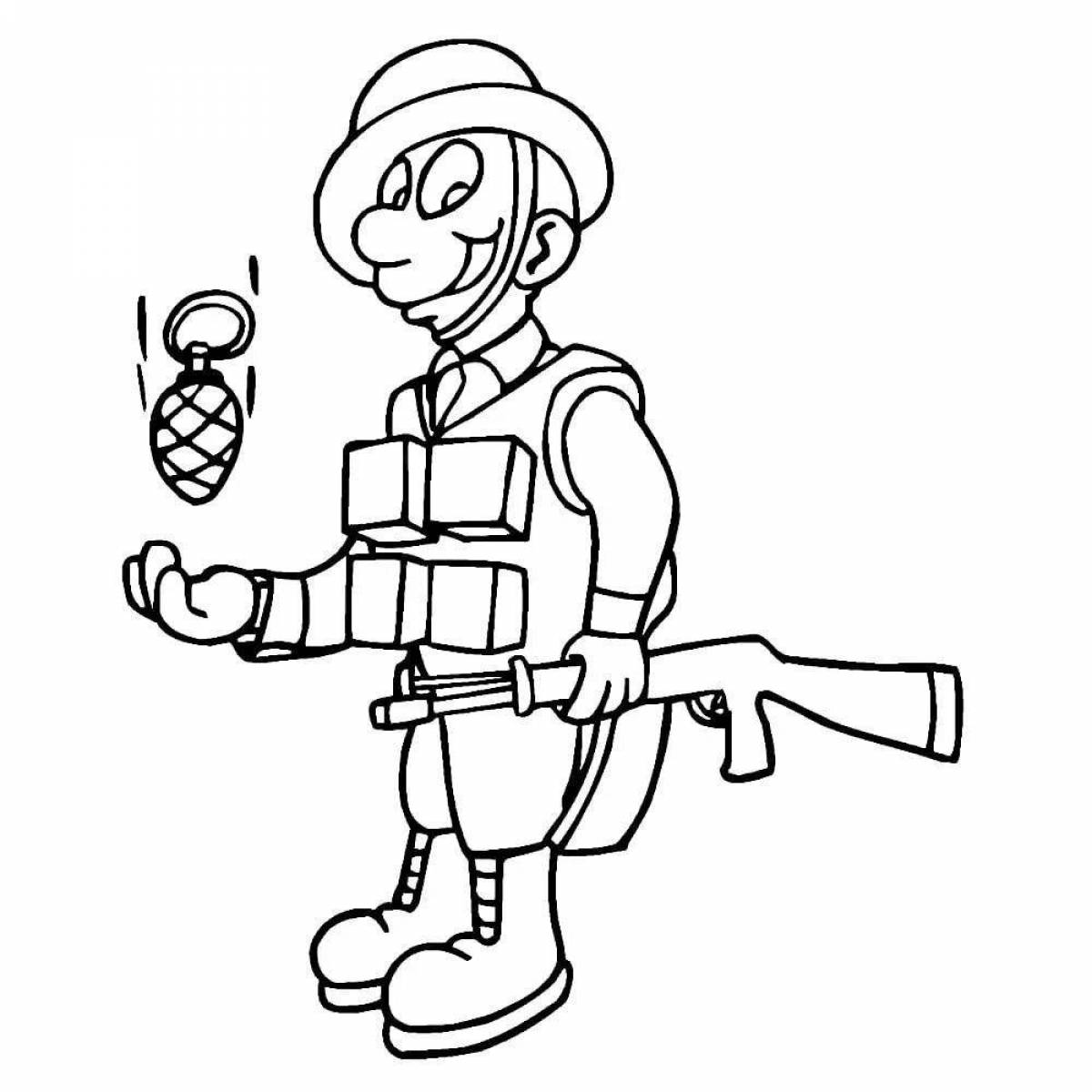 Exciting toy soldier coloring book