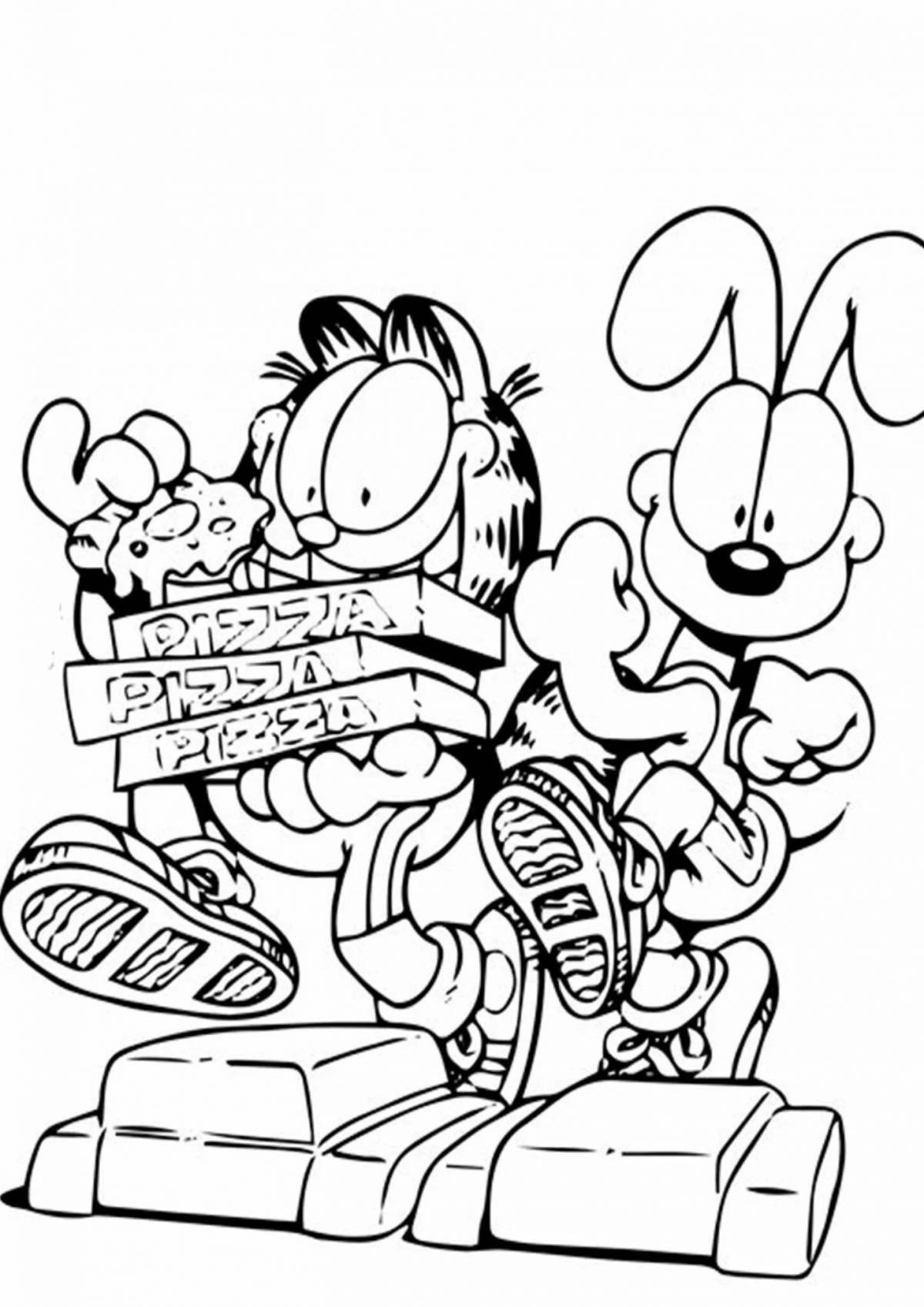 Garfield bright coloring page