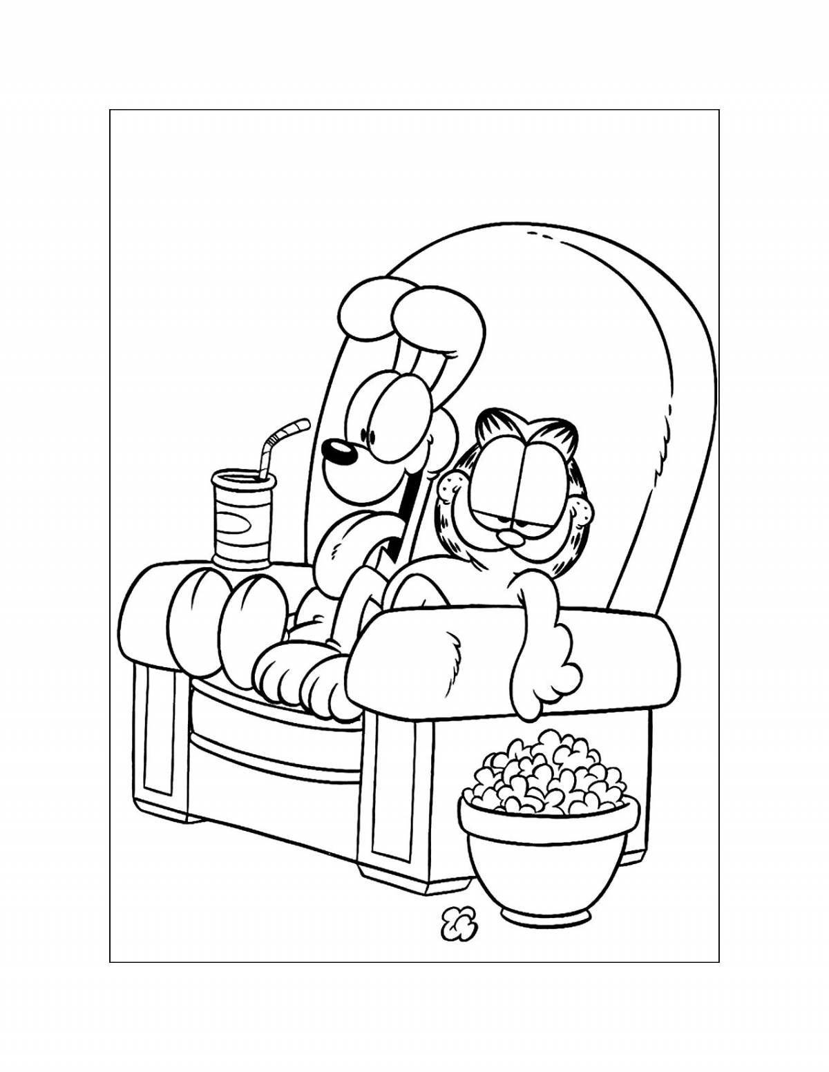 Adorable Garfield Coloring Page