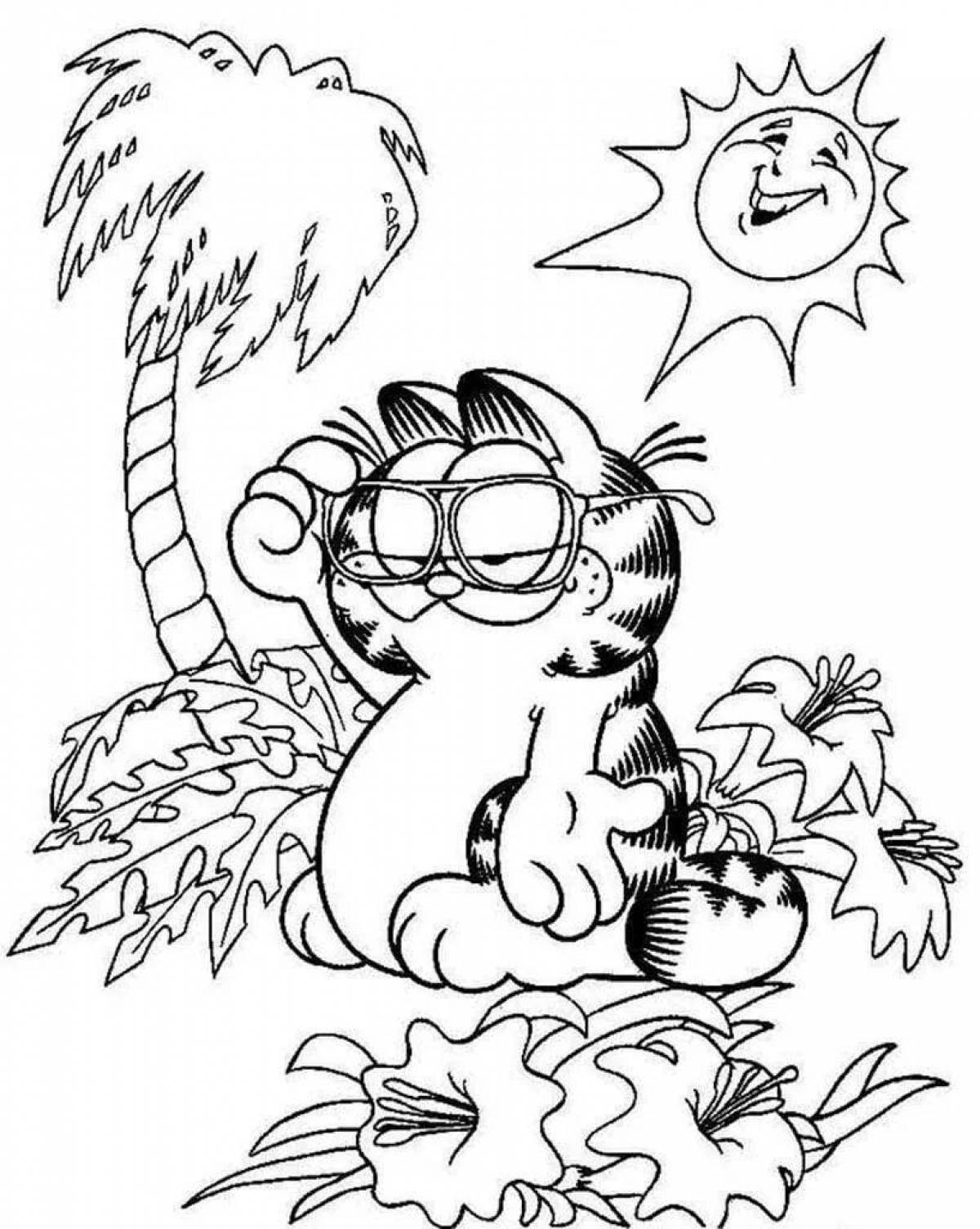 Colorful garfield coloring page