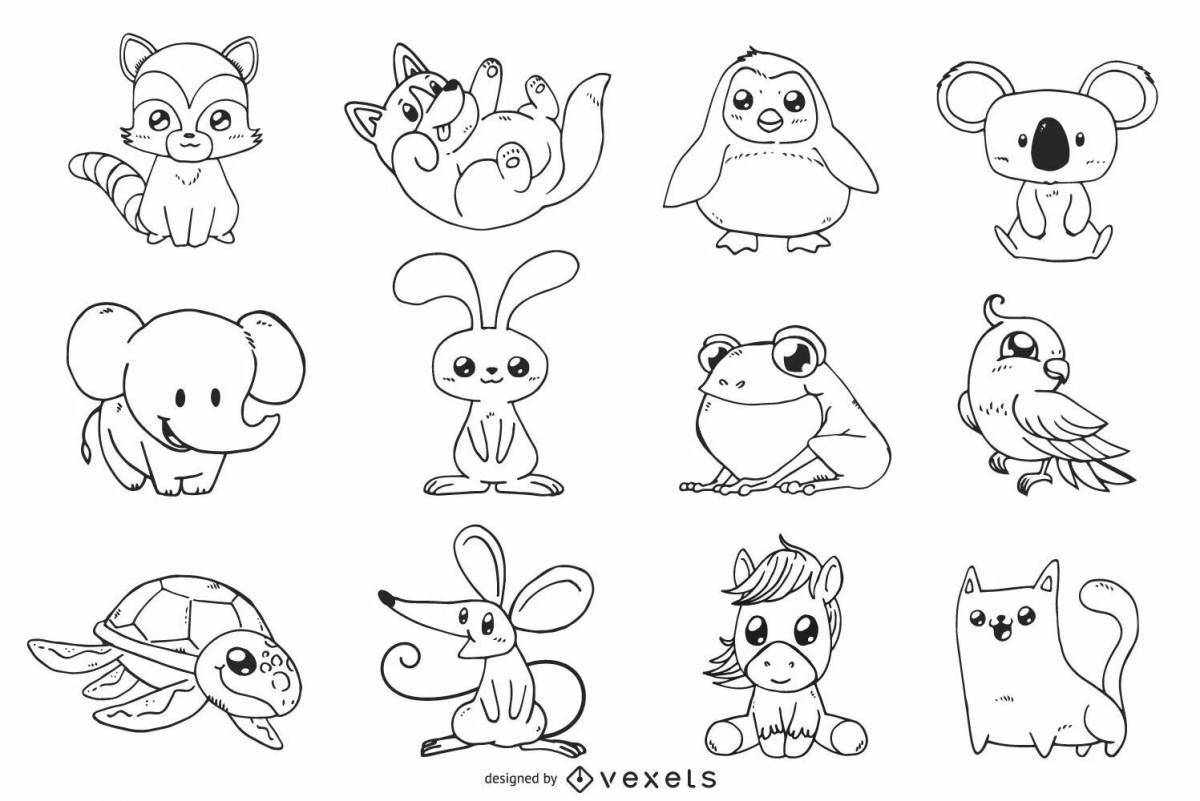Playful coloring small animals