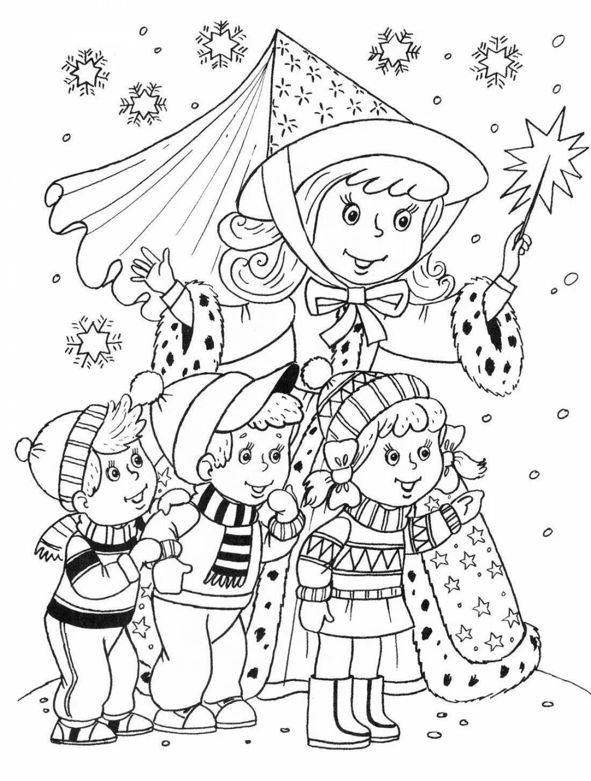 Exotic christmas coloring book for kids