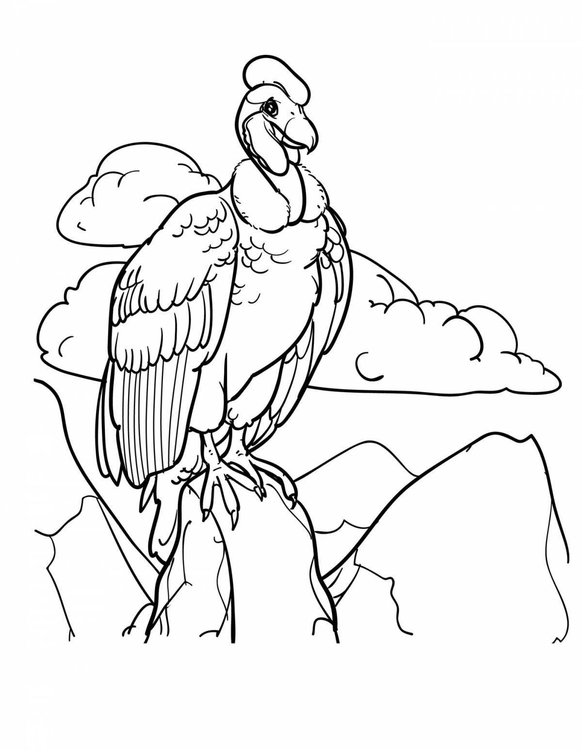 Amazing vulture coloring page