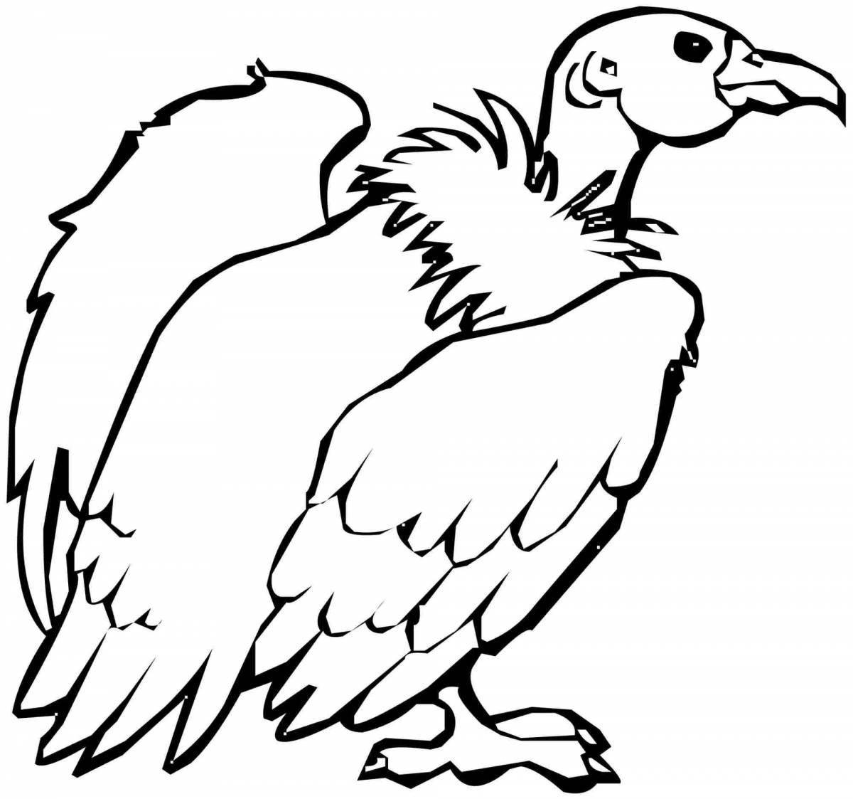 Impressive vulture coloring page