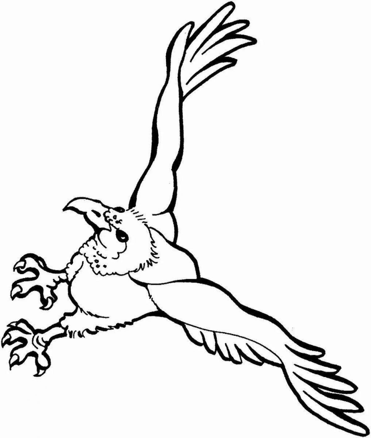 Photo Glowing vulture coloring page