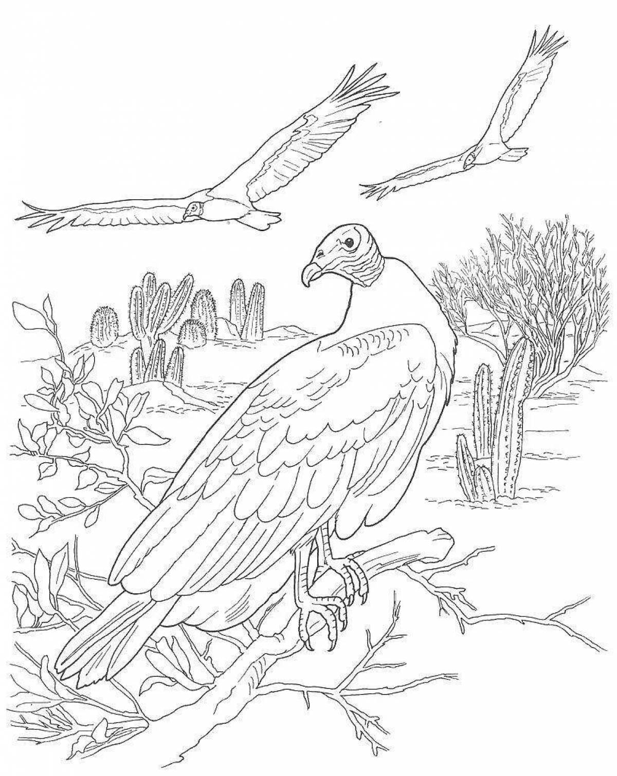 Glitter vulture coloring page