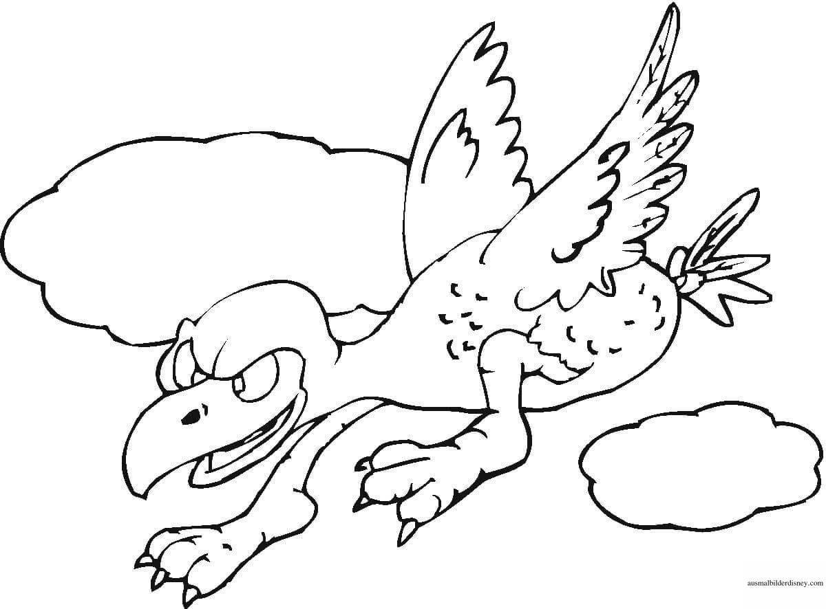 Exotic vulture coloring page