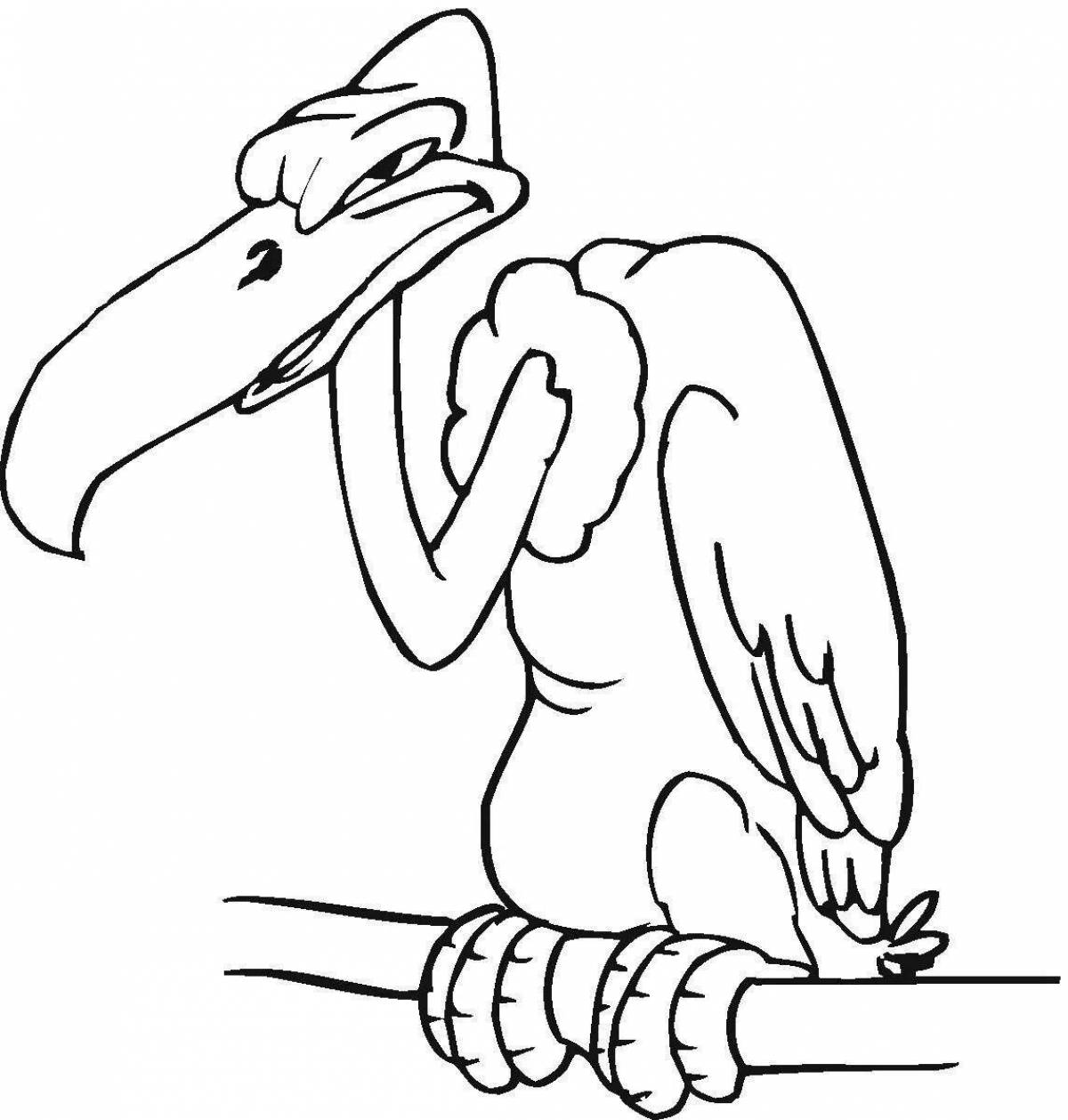 Intriguing vulture coloring page