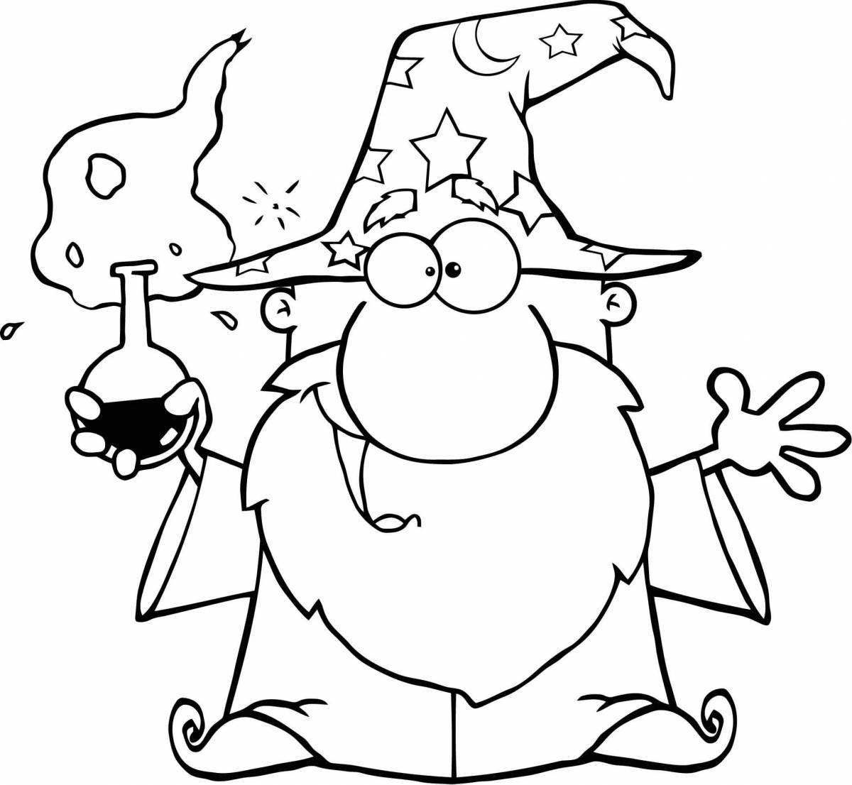 Coloring page hypnotic sorcerer
