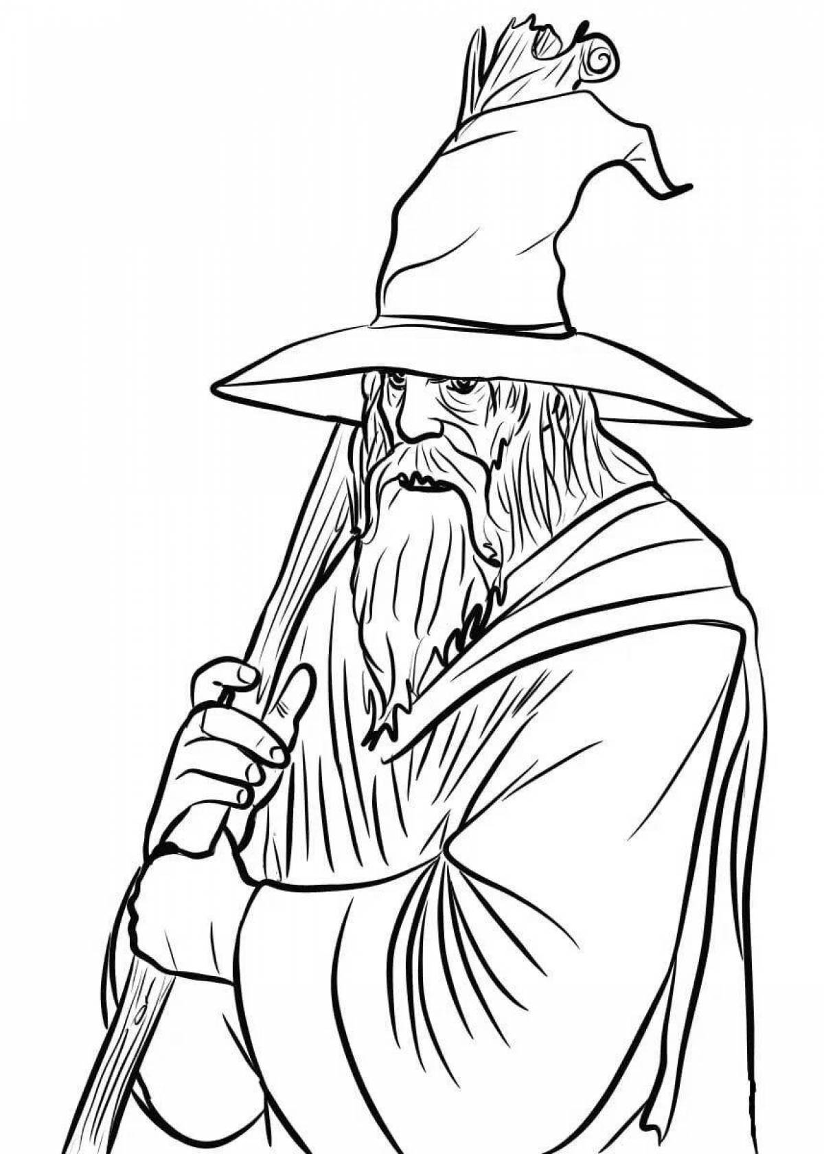 Great wizard coloring page