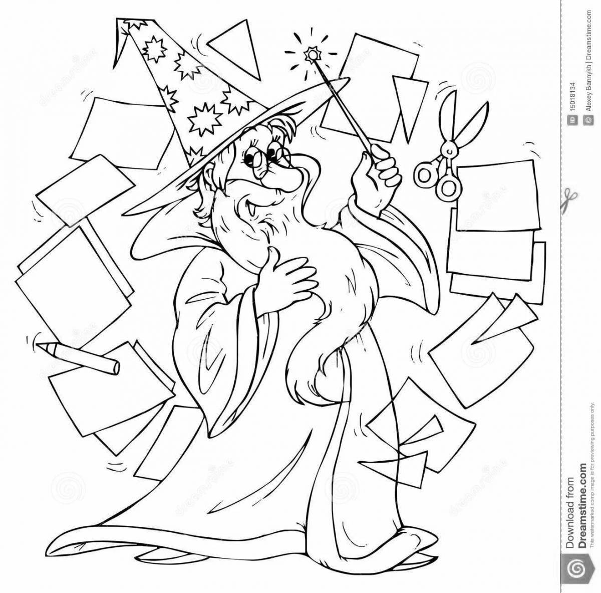 Coloring book amazing wizard