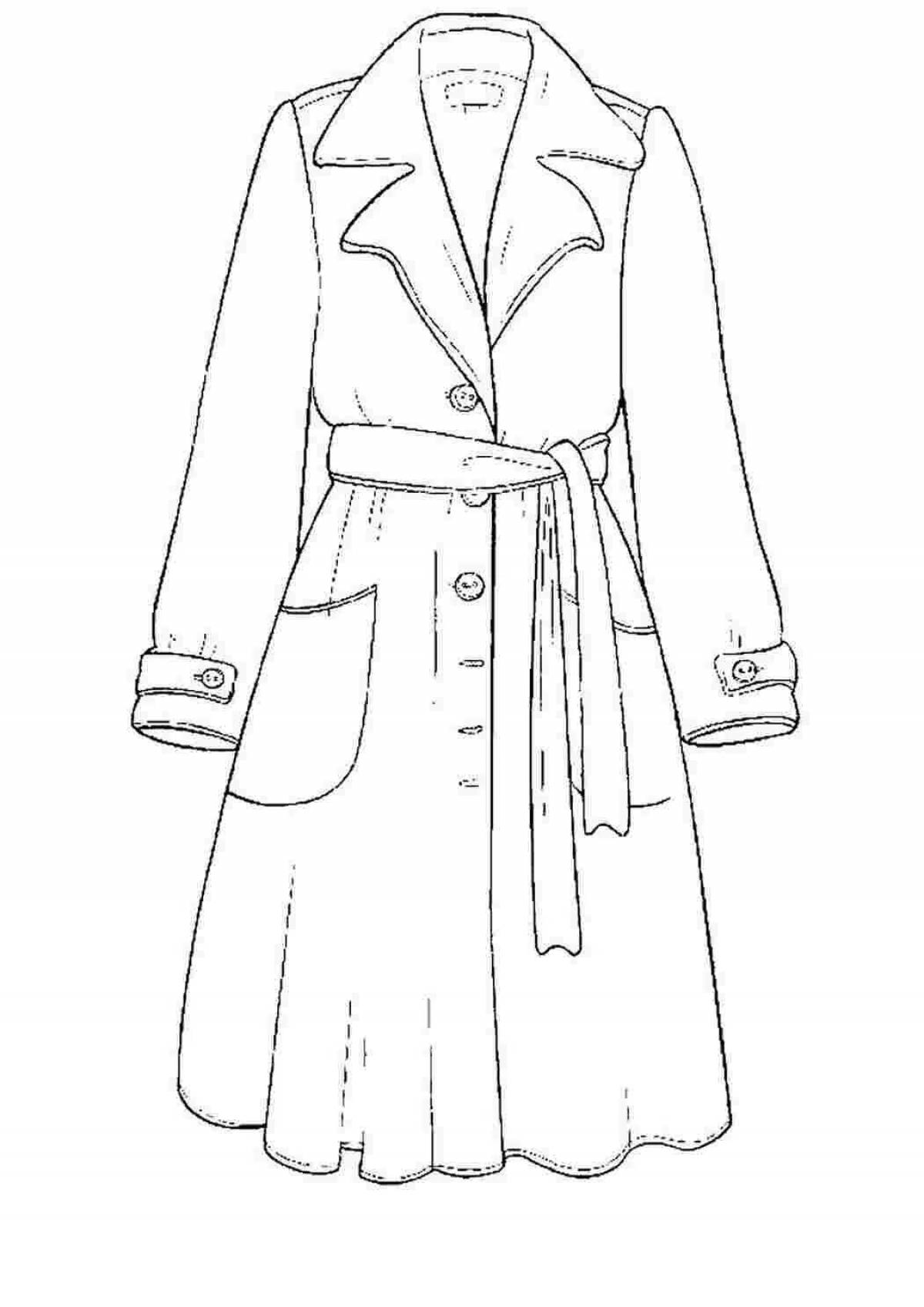 Detailed coat coloring page