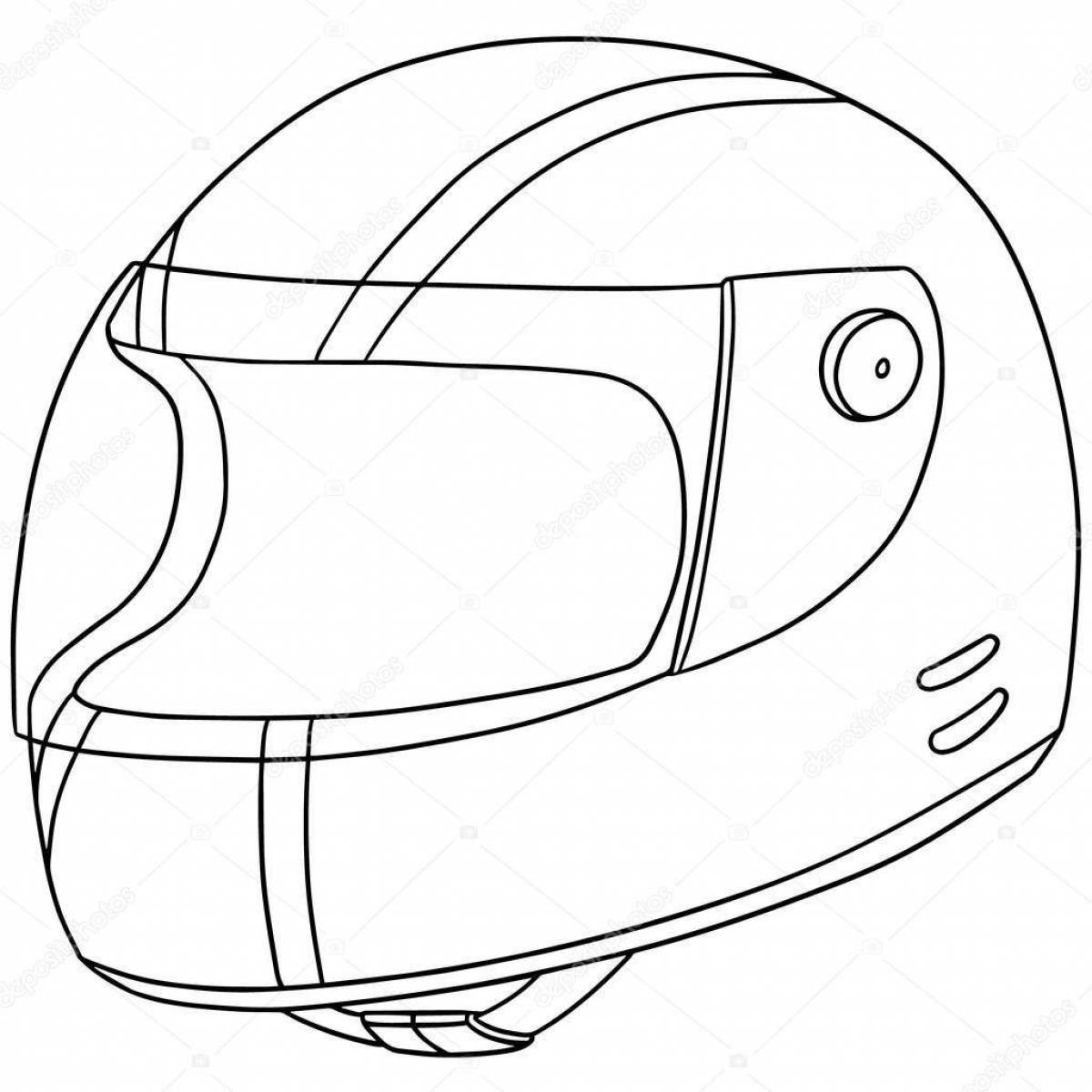 Раскраска яркий мотоциклетный шлем