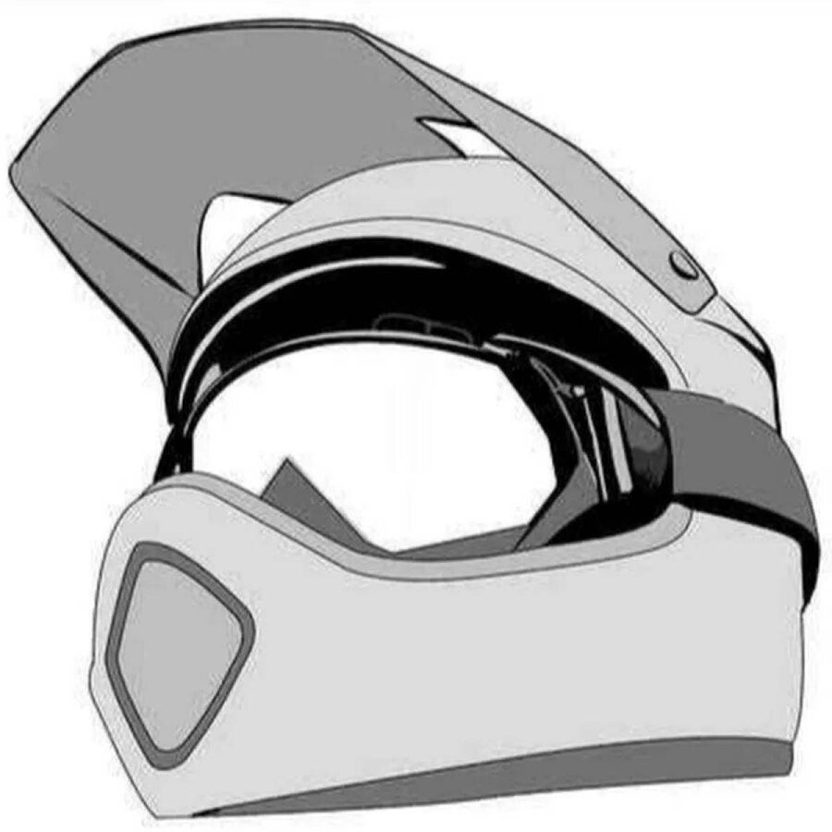 Motorcycle helmet bright coloring page