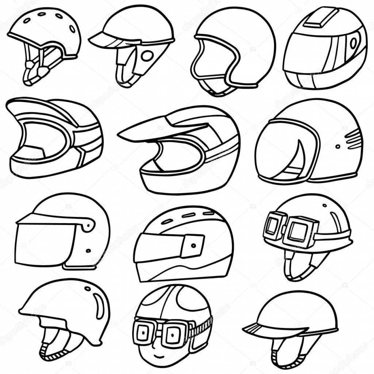 Coloring page amazing motorcycle helmet