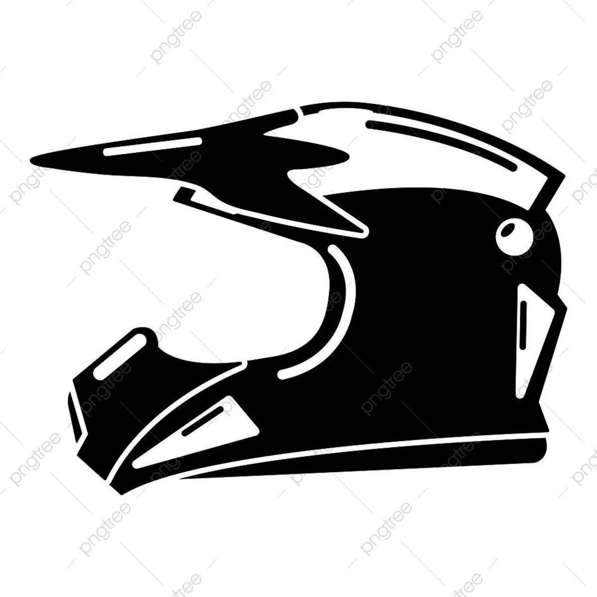 Adorable motorcycle helmet coloring page