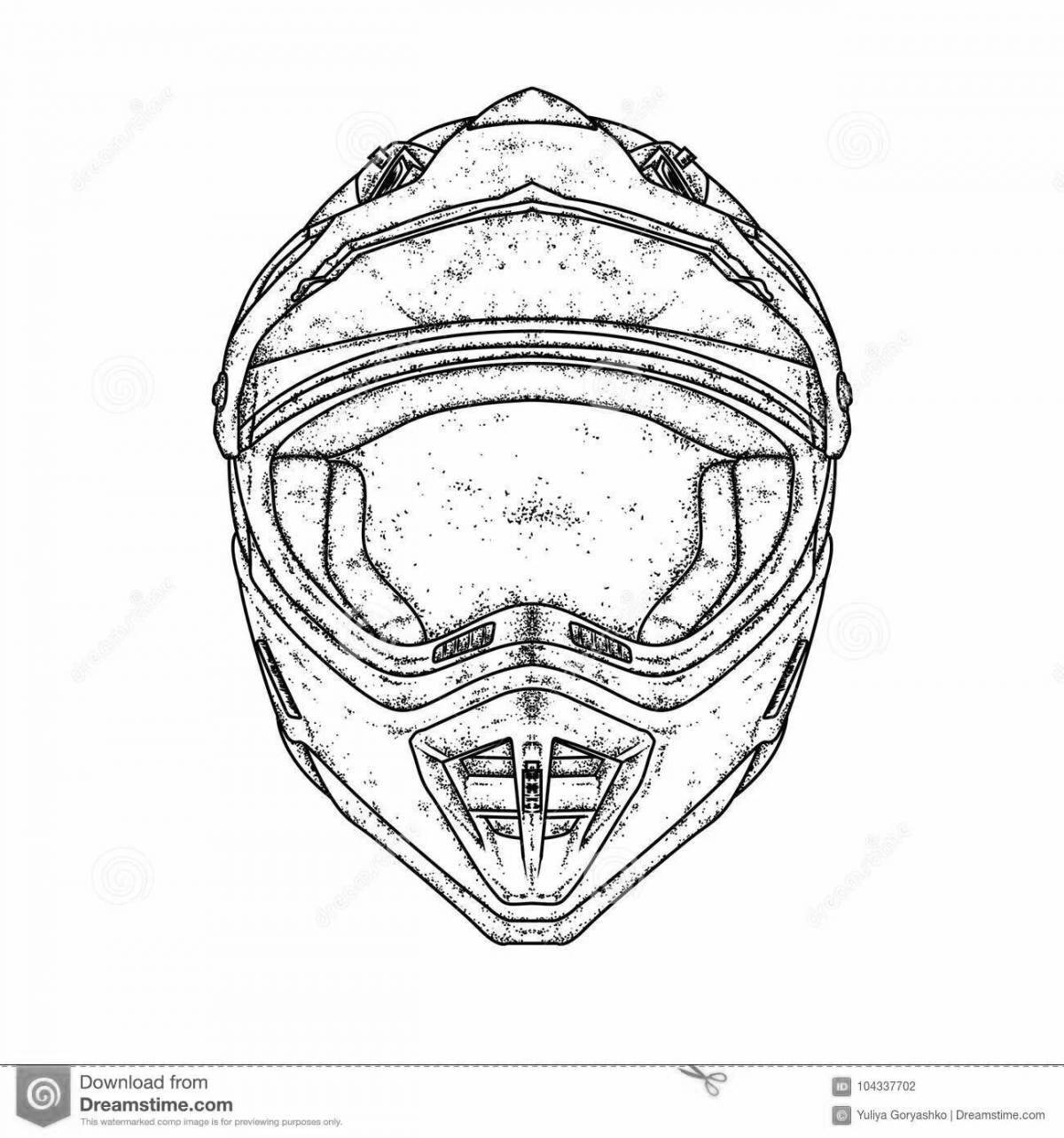 Coloring page with motorcycle helmet
