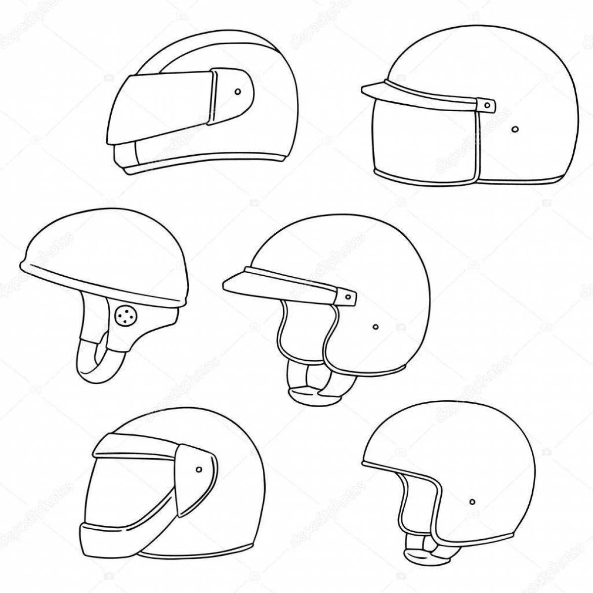 Раскраска веселый мотоциклетный шлем