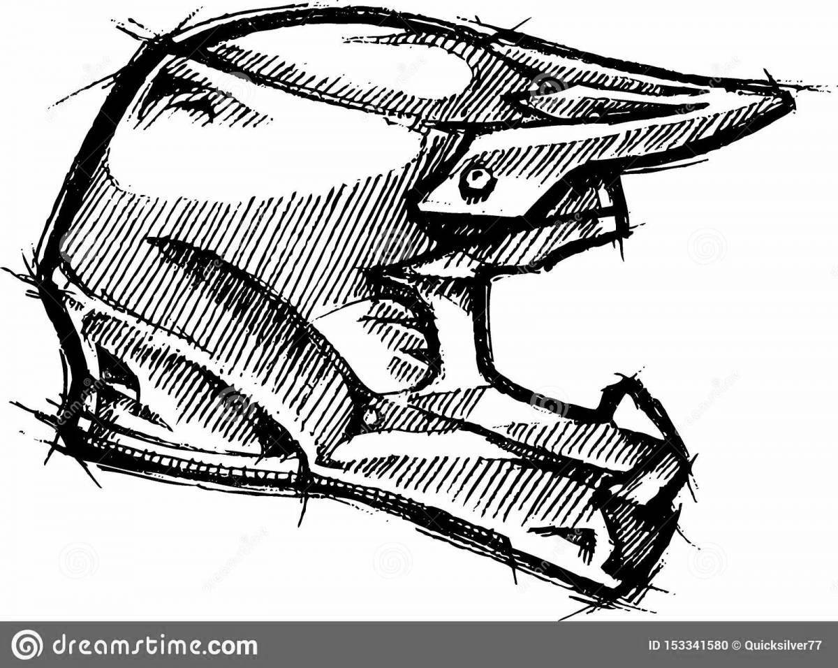 Coloring page happy motorcycle helmet