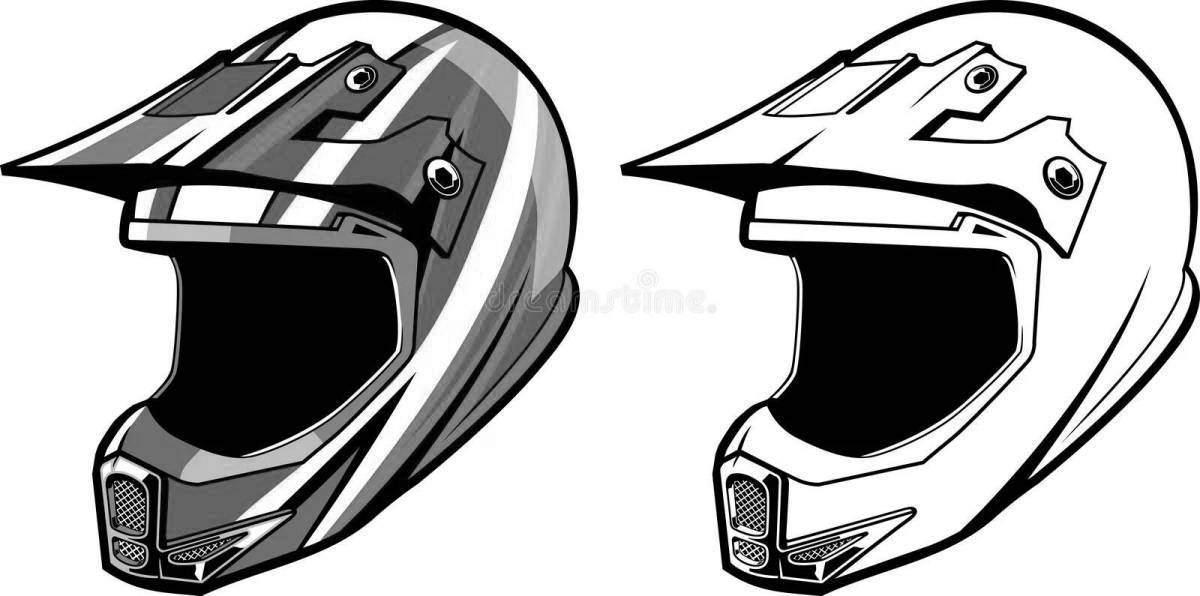 Coloring page funny motorcycle helmet