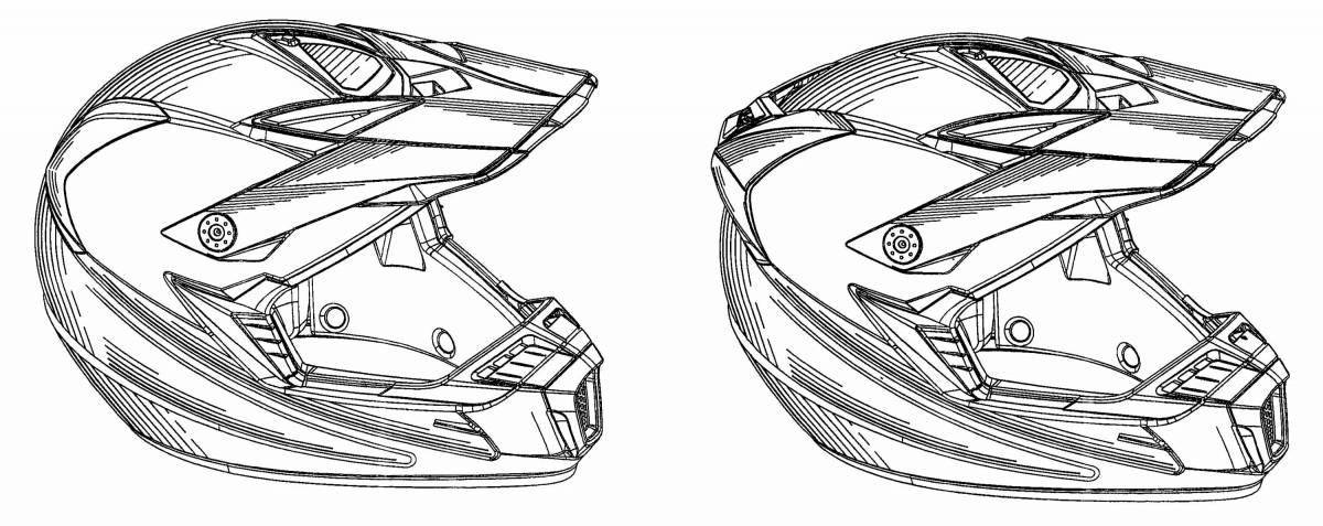 Adorable motorcycle helmet coloring page