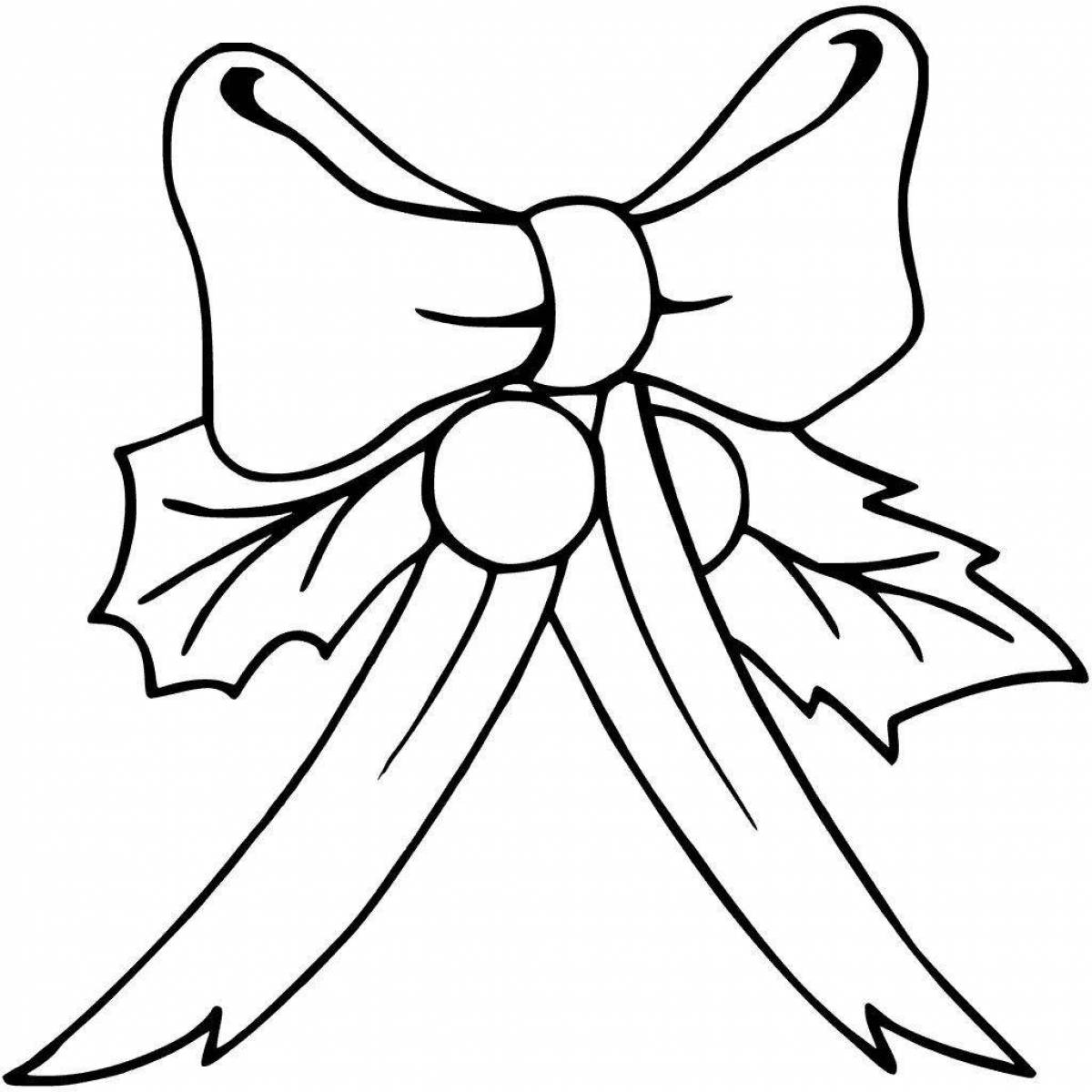 Coloring page with colorful bow for kids