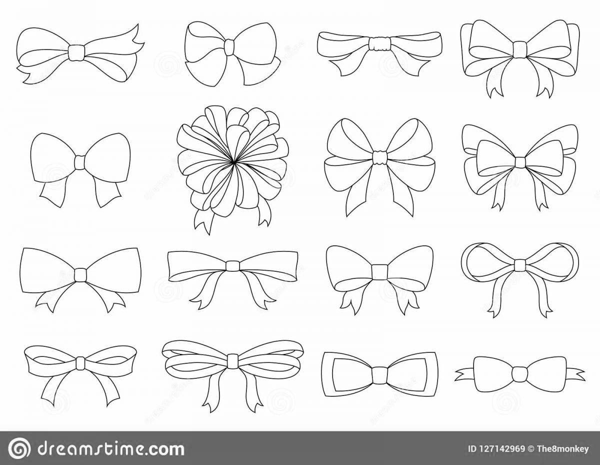 Sparkling bow coloring book for kids