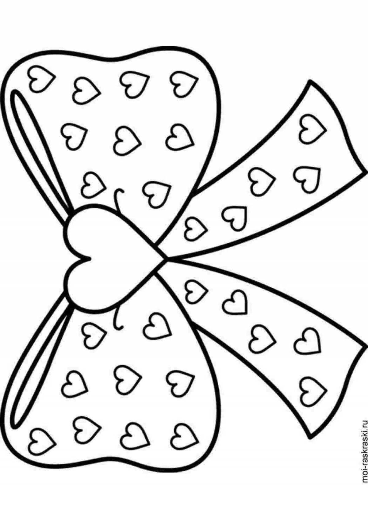 Coloring book shining bow for children