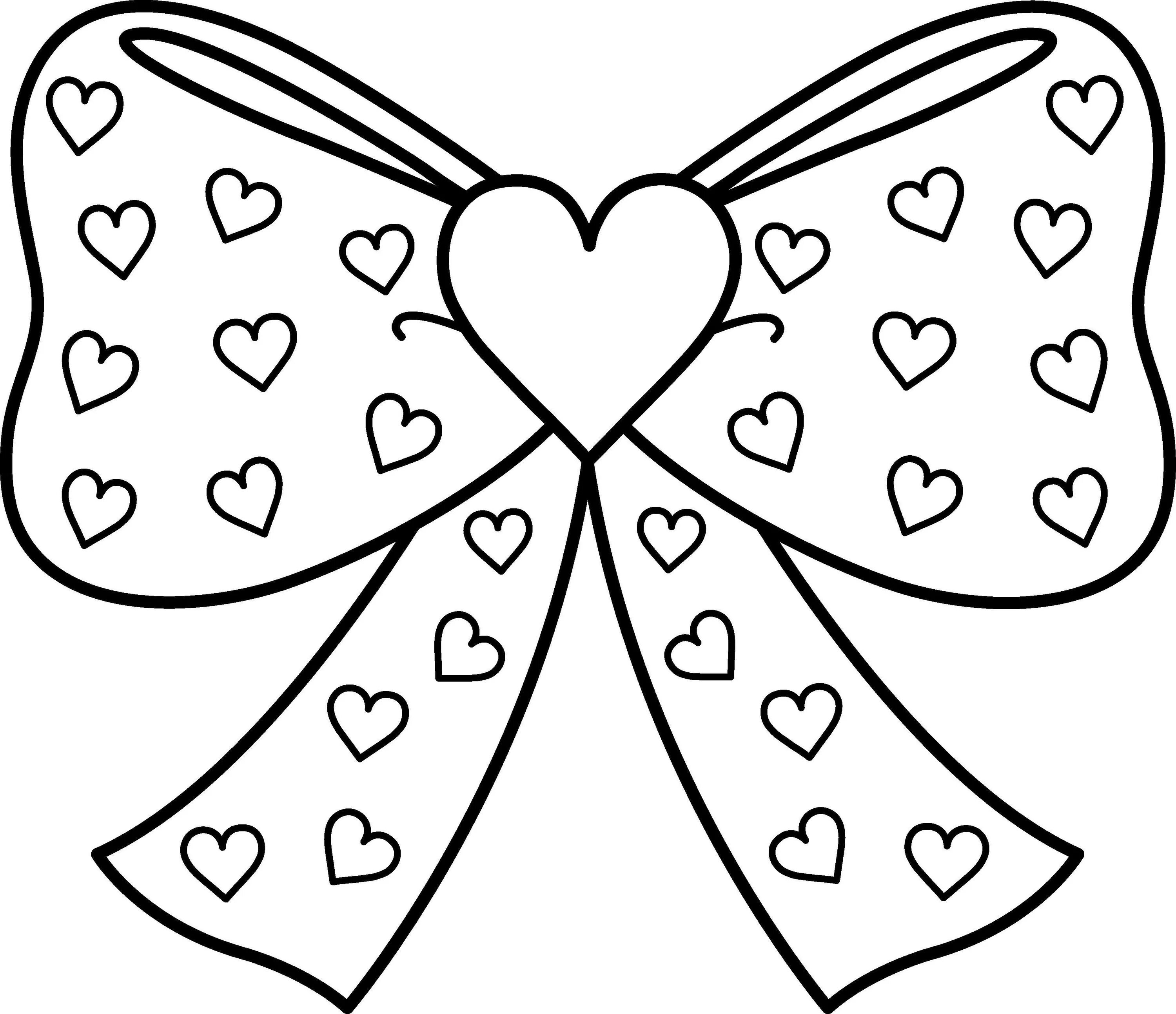 Coloring pages with bows for children