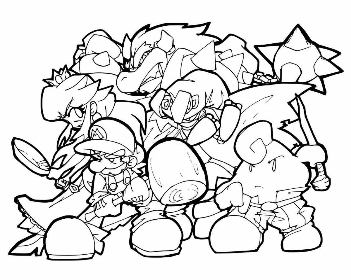 Vibrant video game coloring page