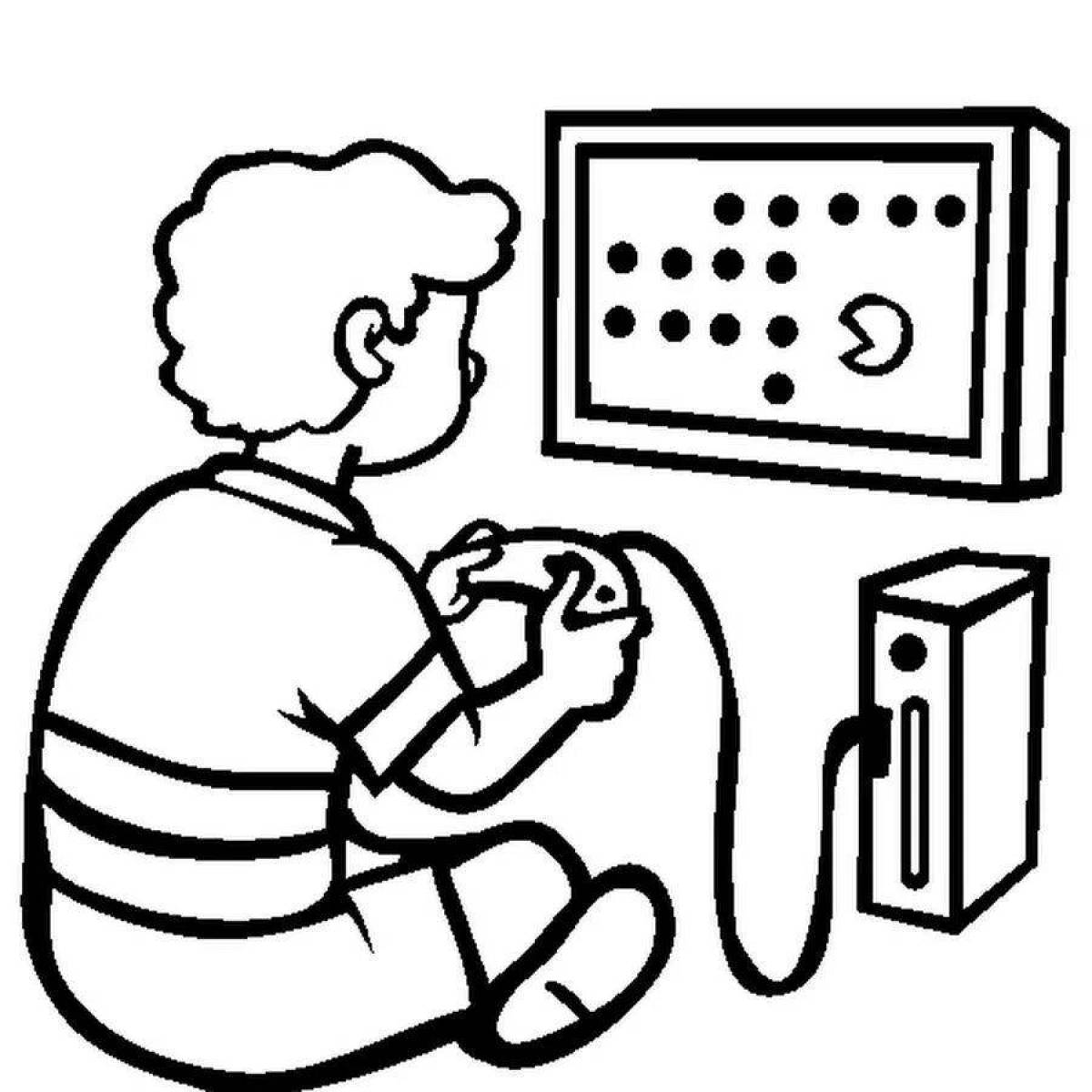 Magic video game coloring page