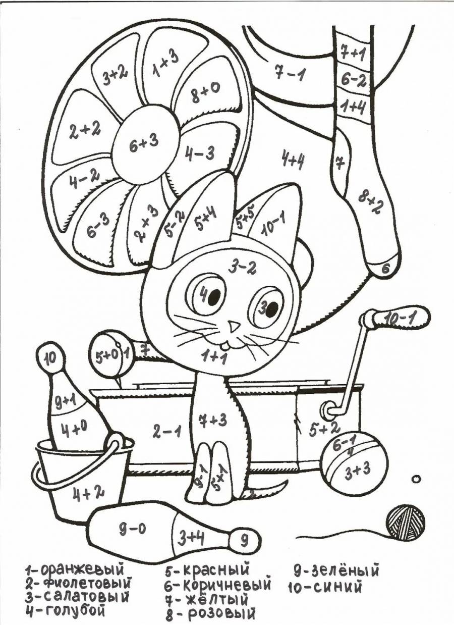 Coloring Pages Examples within 5 addition and subtraction (38 pcs ...