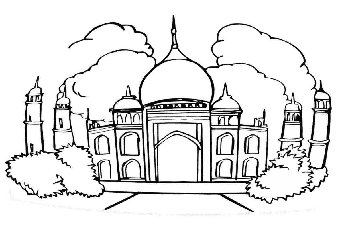 Исламский храм раскраска