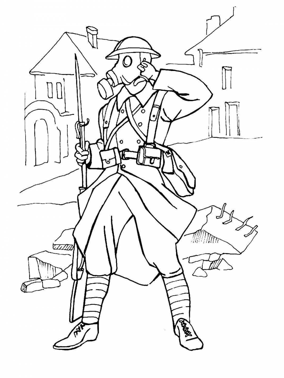 Saboteur coloring page animated