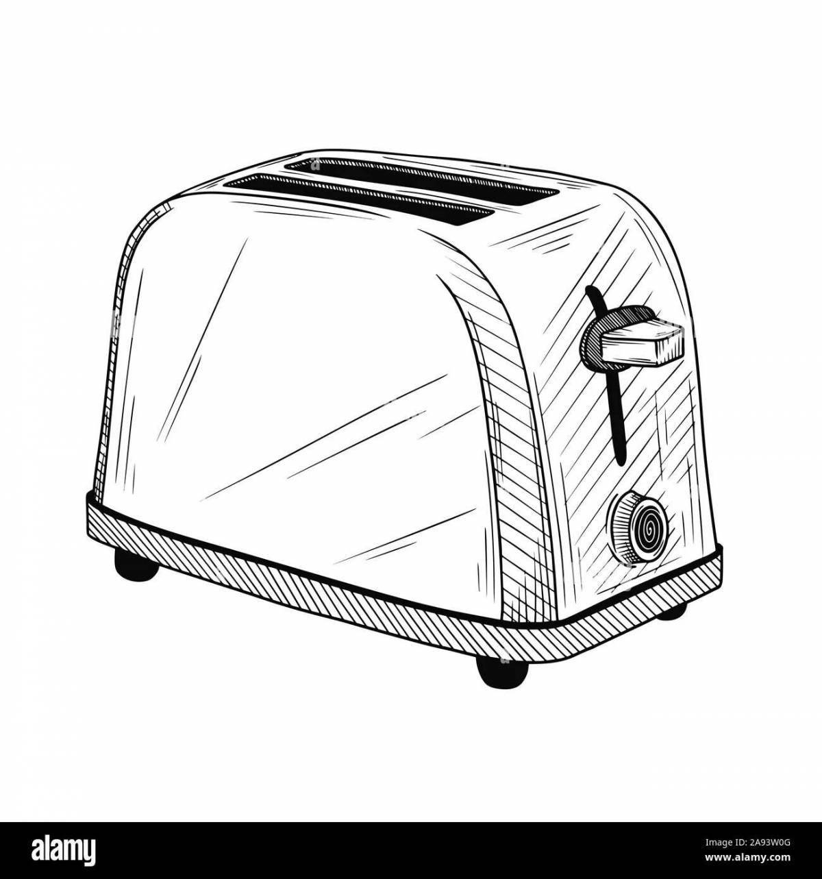 Coloring book funny toaster