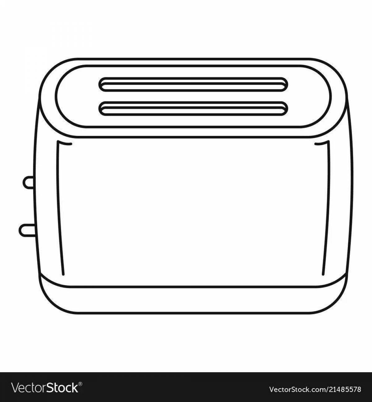 Playful toaster coloring page