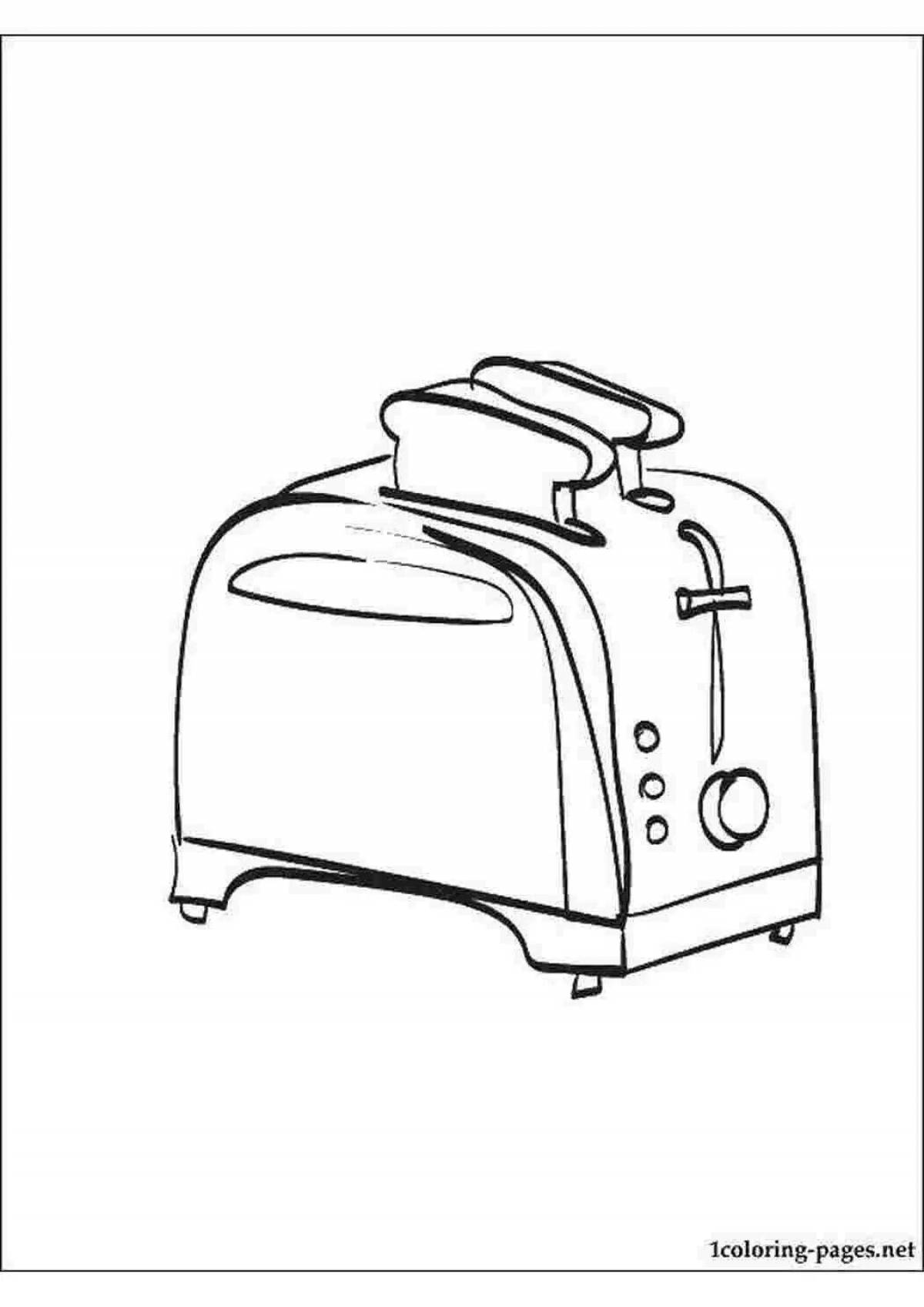 Fun toaster coloring page