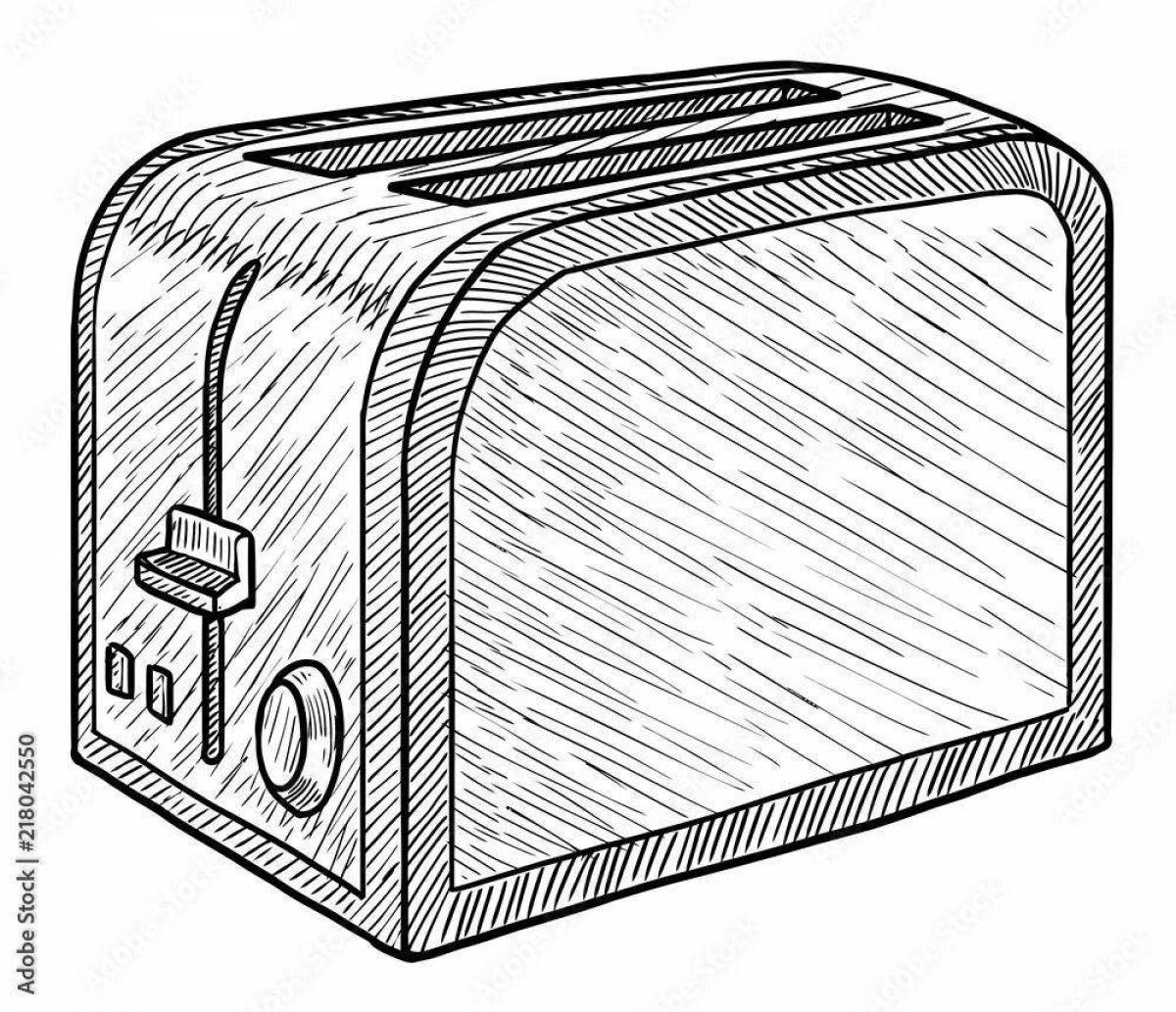 Glowing toaster coloring page