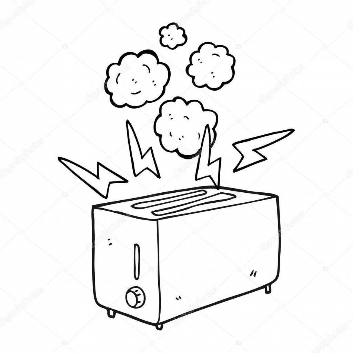 Animated toaster coloring page