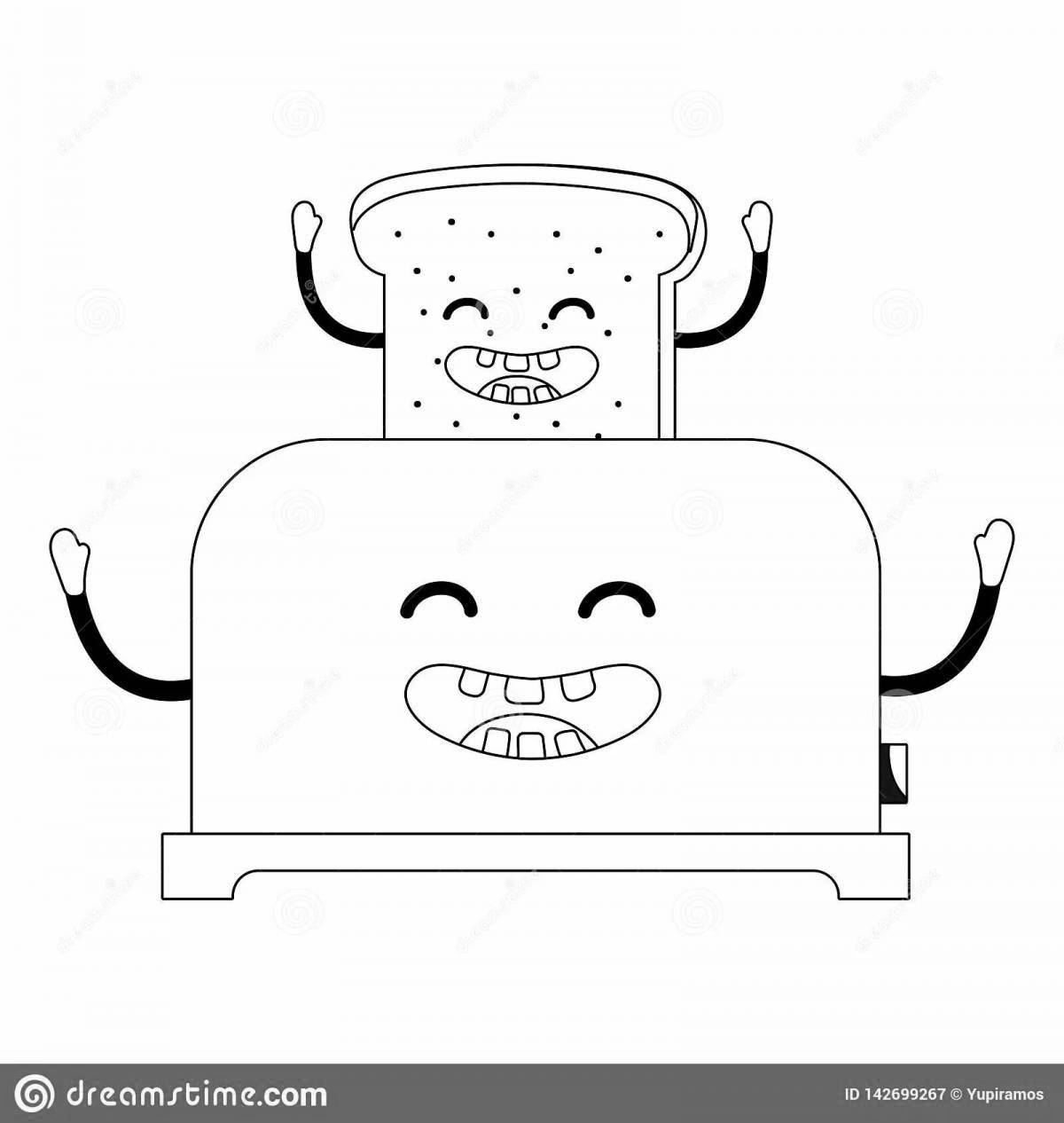 Toaster live coloring page