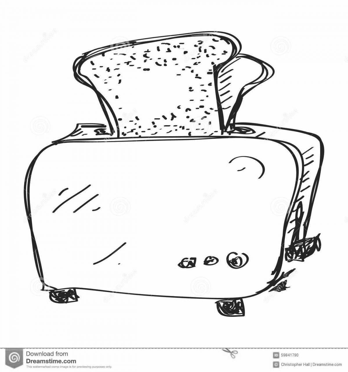 Sparkling toaster coloring page