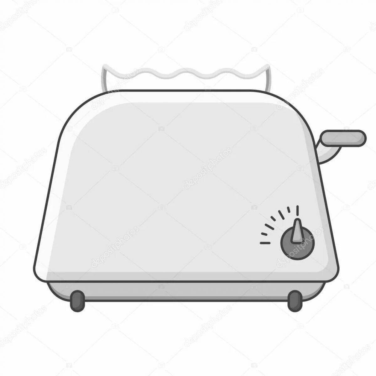 Glitter toaster coloring page