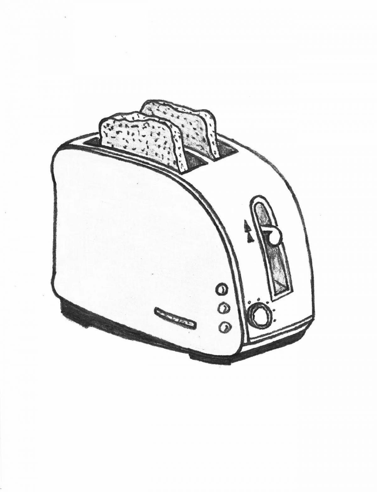 Photo Coloring book amazing toaster