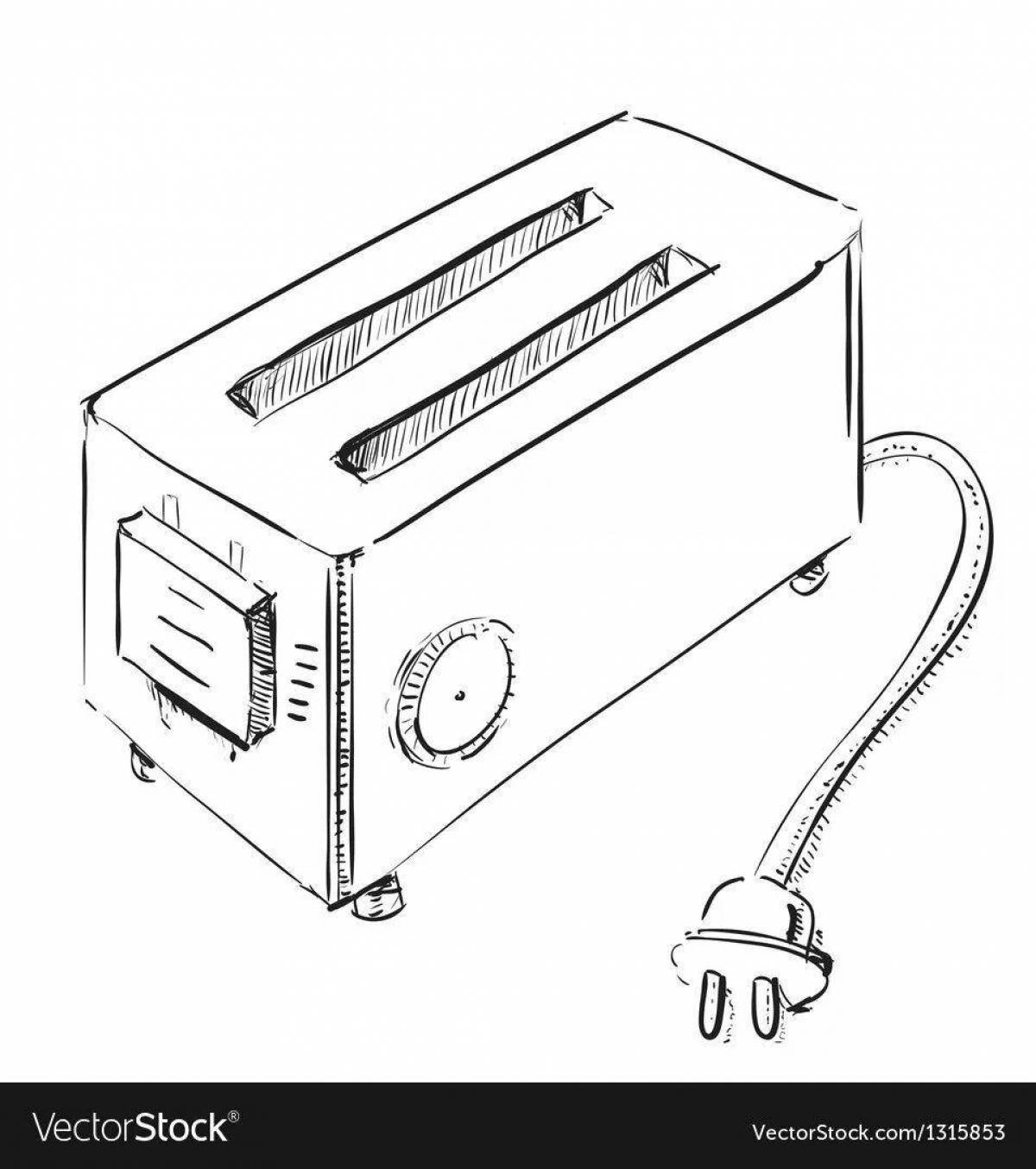 Awesome toaster coloring page