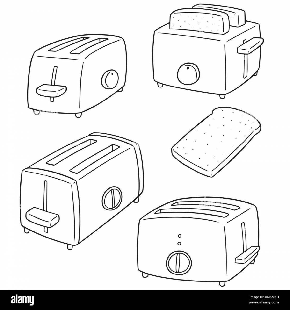 Showy toaster coloring page