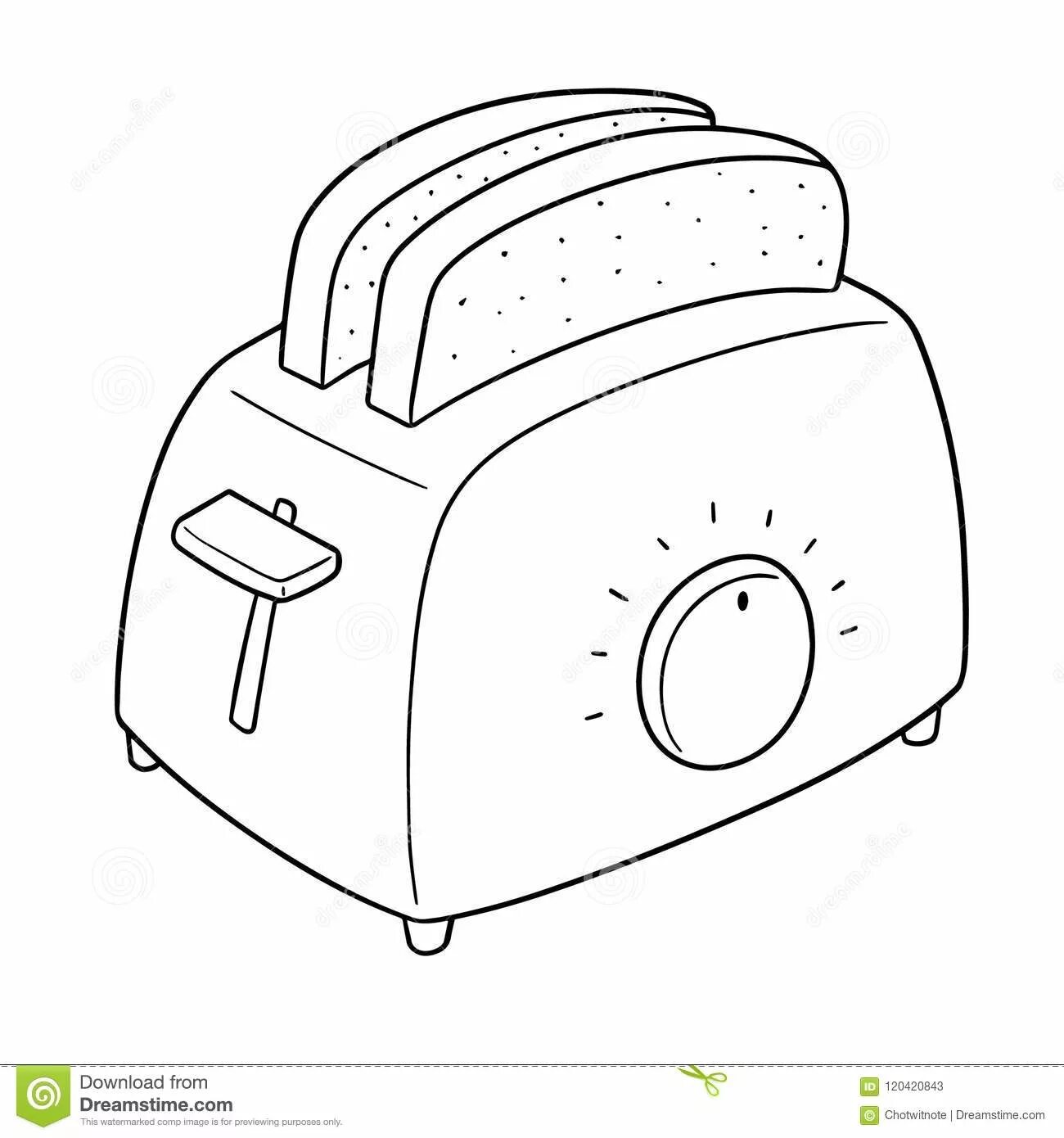 Sweet toaster coloring page