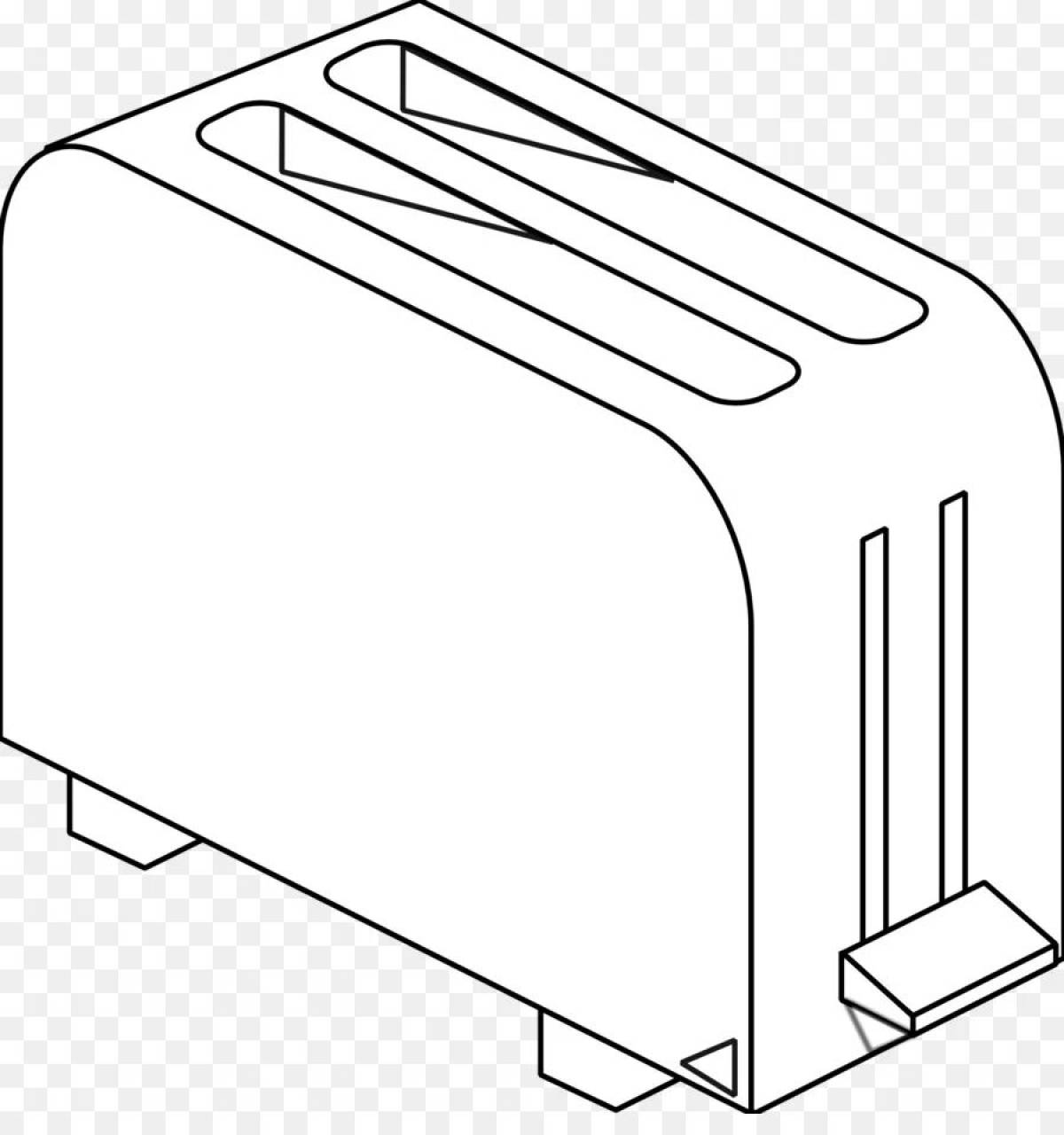 Cute toaster coloring page